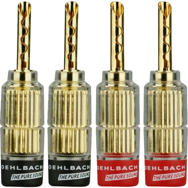 Oehlbach 3021 Lautsprecher-Steckverbinder Stecker, gerade Rot, Schwarz 4St. Oehlbach 3021 Lautsprecher-Steckverbinder Stecker, gerade Rot, Schwarz 4St.