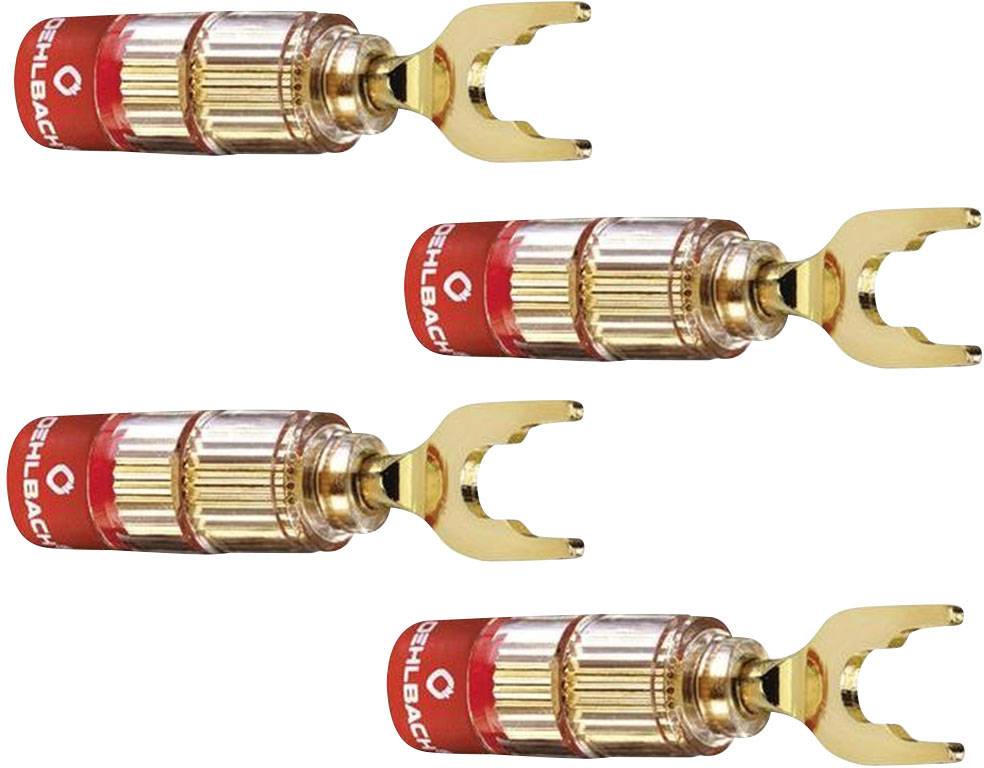 Oehlbach 3023 Lautsprecher-Steckverbinder Stecker, gerade Gold 4 St.