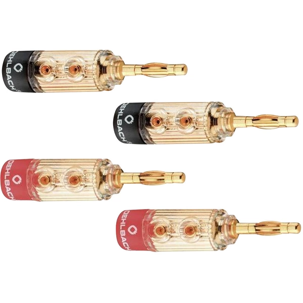 Oehlbach 3030 Lautsprecher-Steckverbinder Stecker, gerade Gold, Rot, Schwarz 4 St. Oehlbach 3030 Lautsprecher-Steckverbinder Stecker, gerade Gold, Rot, Schwarz 4 St.