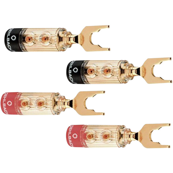 Oehlbach 3033 Lautsprecher-Steckverbinder Stecker, gerade Gold, Rot, Schwarz 4St.