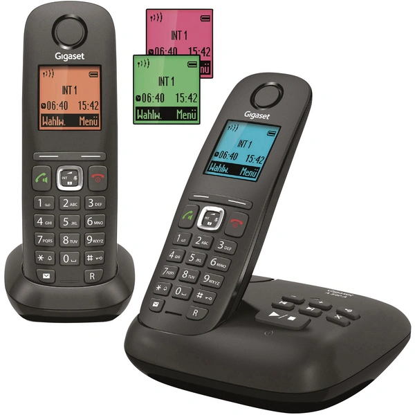 Gigaset A540A Duo Schnurloses Telefon analog Anrufbeantworter, Freisprechen Anthrazit, Schwarz Gigaset A540A Duo Schnurloses Telefon analog Anrufbeantworter, Freisprechen Anthrazit, Schwarz