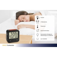 TFA Dostmann 60.2528.01 Funk Wecker Schwarz Alarmzeiten 2 TFA Dostmann 60.2528.01 Funk Wecker Schwarz Alarmzeiten 2
