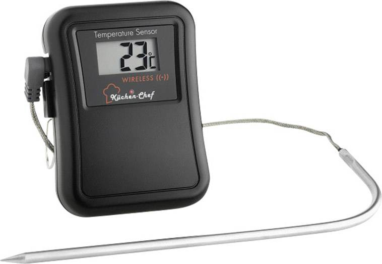 TFA Dostmann 14.1504 Grill-Thermometer Kabelsensor, Alarm, mit Timer, Überwachung der Kerntemperatur Niedergaren, Schwein, Rind, Reh, Pute, Lamm, Ka