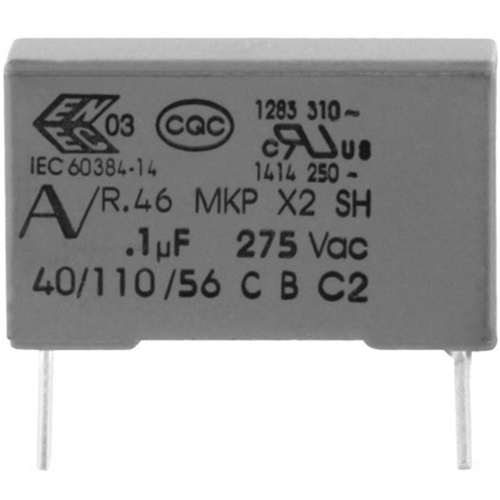 Kemet R46KI21000001M+ MKP-Funkentstör-Kondensator radial bedrahtet 10 nF 275V 20% 15mm (L x B x H) 18 x 5 x 11