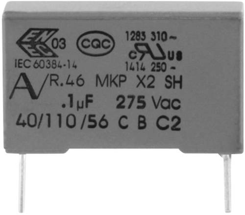 Kemet R46KI310000M1M+ MKP-Funkentstör-Kondensator radial bedrahtet 100 nF 275V 20% 15mm (L x B x H)