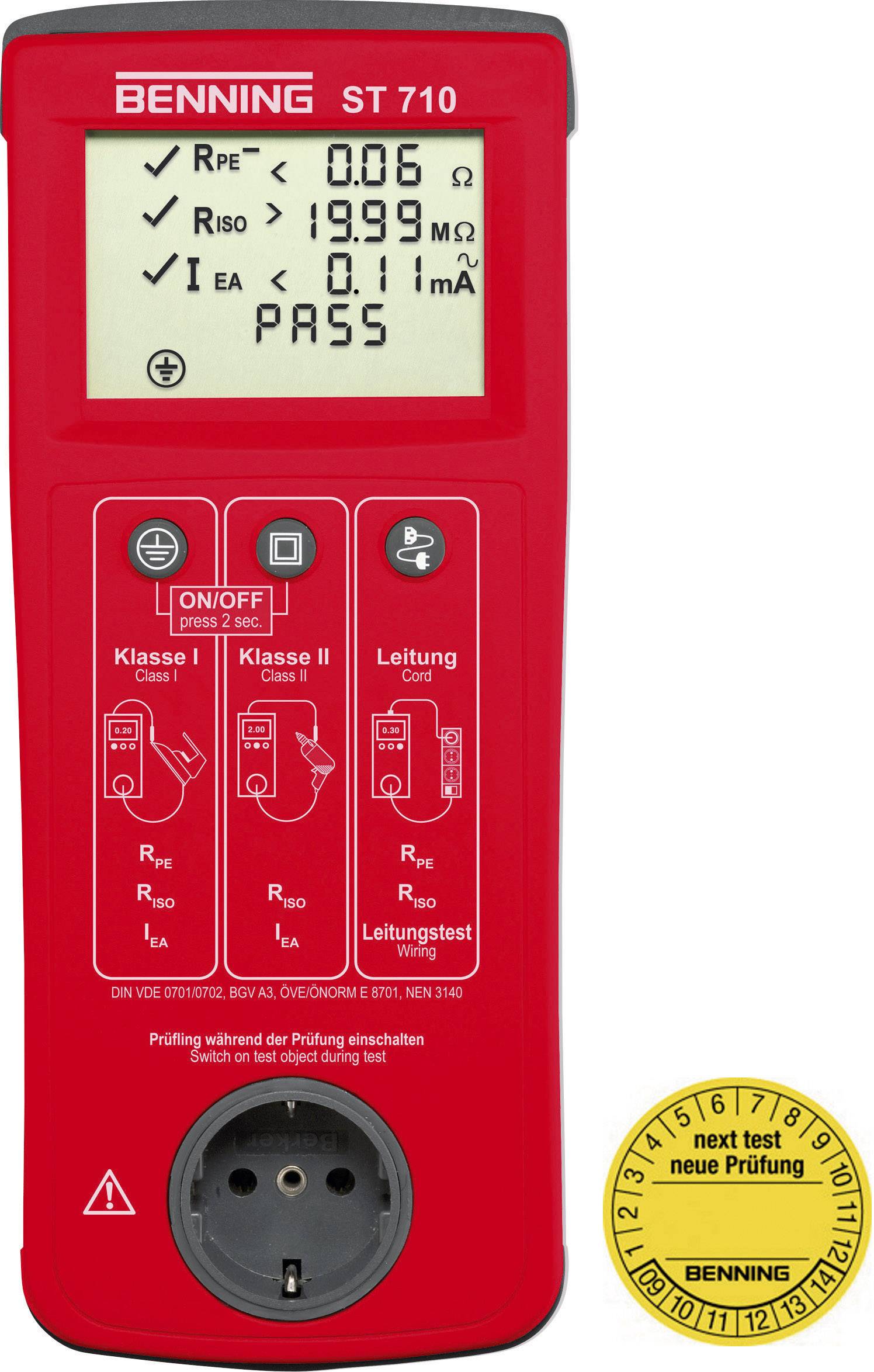 Benning ST 710 VDE-Prüfgerät inkl. 300 Prüfplaketten