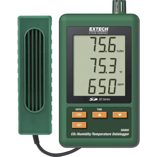 Extech Multi-Datenlogger SD800 Messgröße Temperatur, CO2, Luftfeuchtigkeit 0 bis 50°C 10 bis 90% rF Extech Multi-Datenlogger SD800 Messgröße Temperatur, CO2, Luftfeuchtigkeit 0 bis 50°C 10 bis 90% rF
