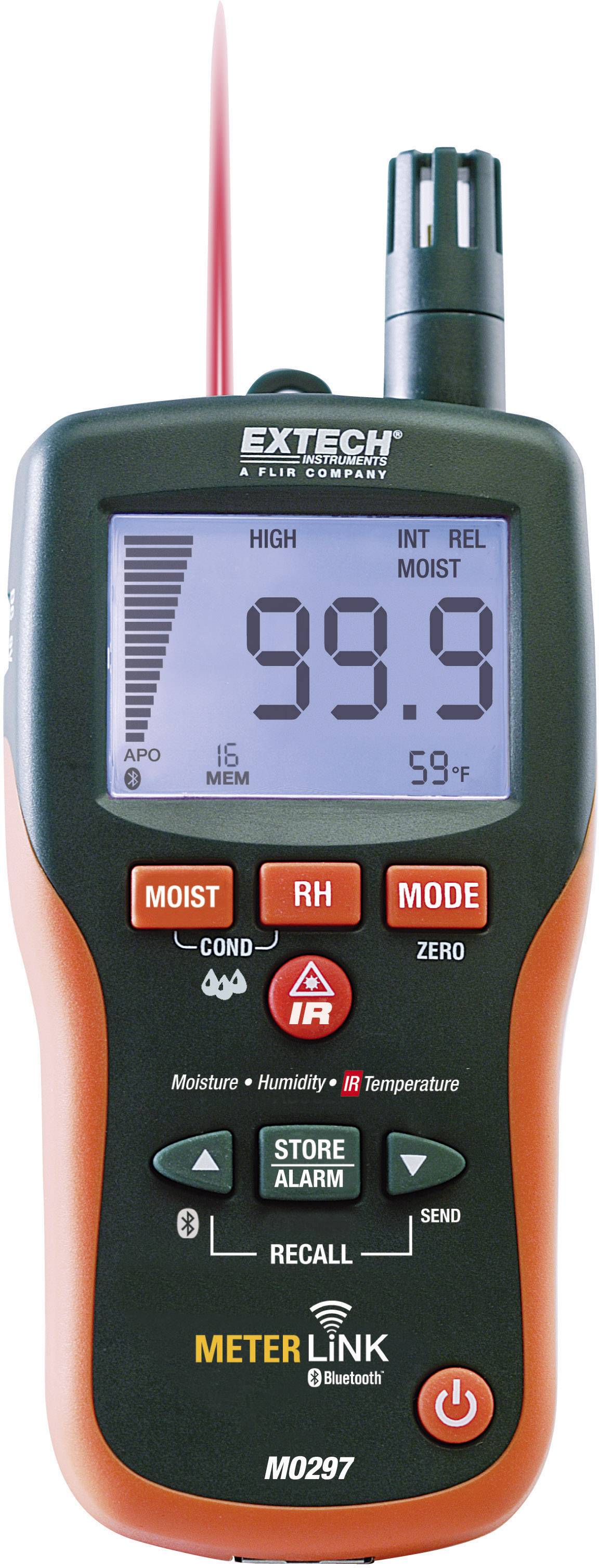 Extech MO297 Materialfeuchtemessgerät Messbereich Baufeuchtigkeit (Bereich) 0 bis 99.9 % Messbereich Holzfeuchtigkeit (Bereich) 0 bis 99.9 % Berühr