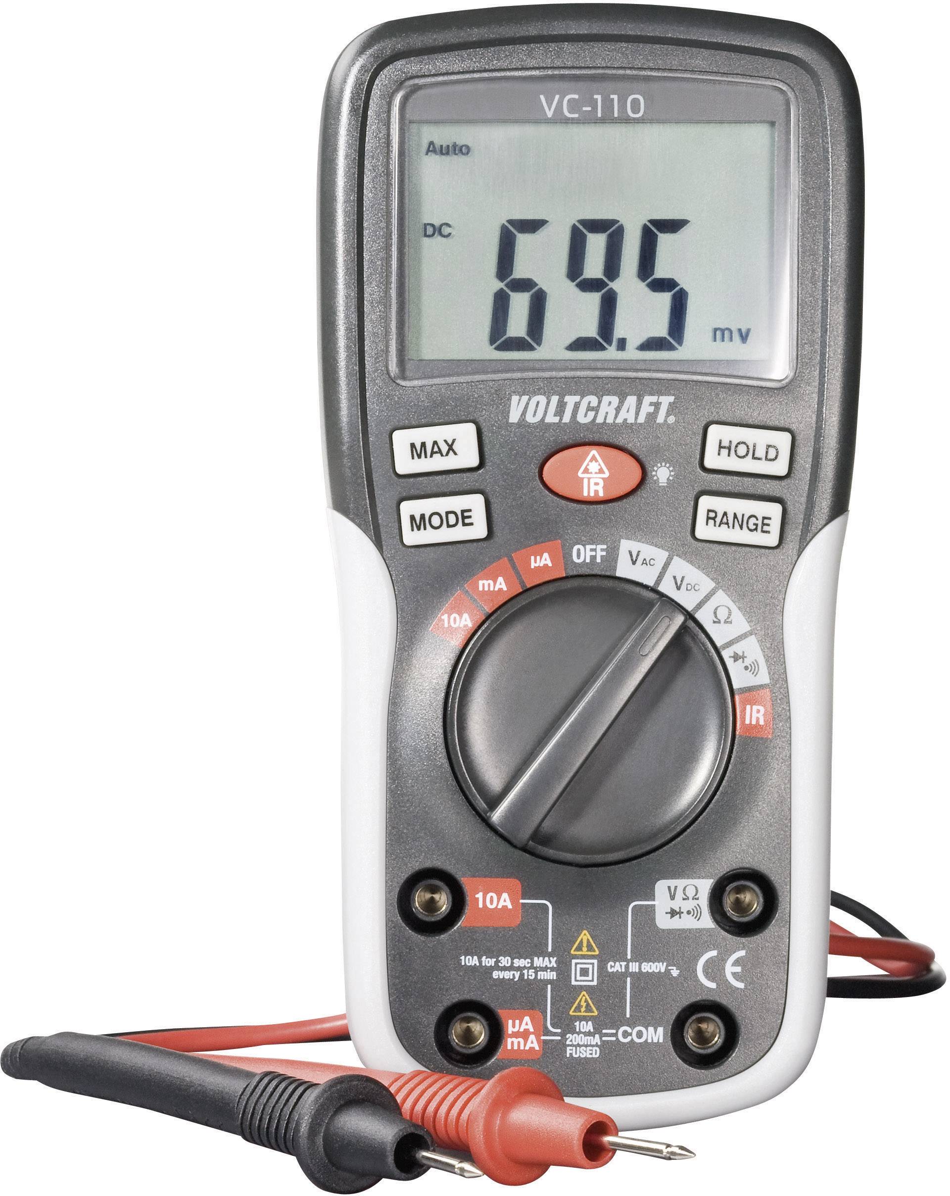 VOLTCRAFT VC-110 Hand-Multimeter digital CAT III 600V Anzeige (Counts): 2000