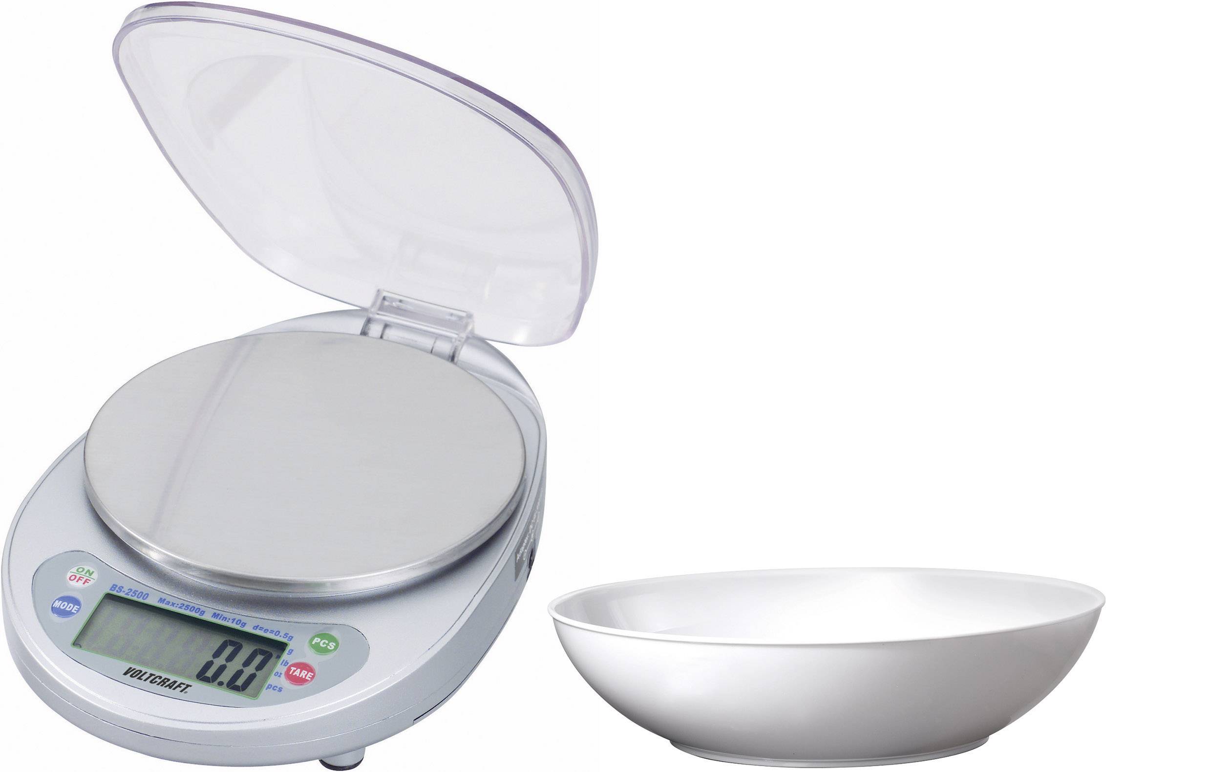 VOLTCRAFT TS-500 Tischwaage BS-500 Wägebereich (max.) 0.5kg Ablesbarkeit 0.1g netzbetrieben, batteriebetrieben Schwarz
