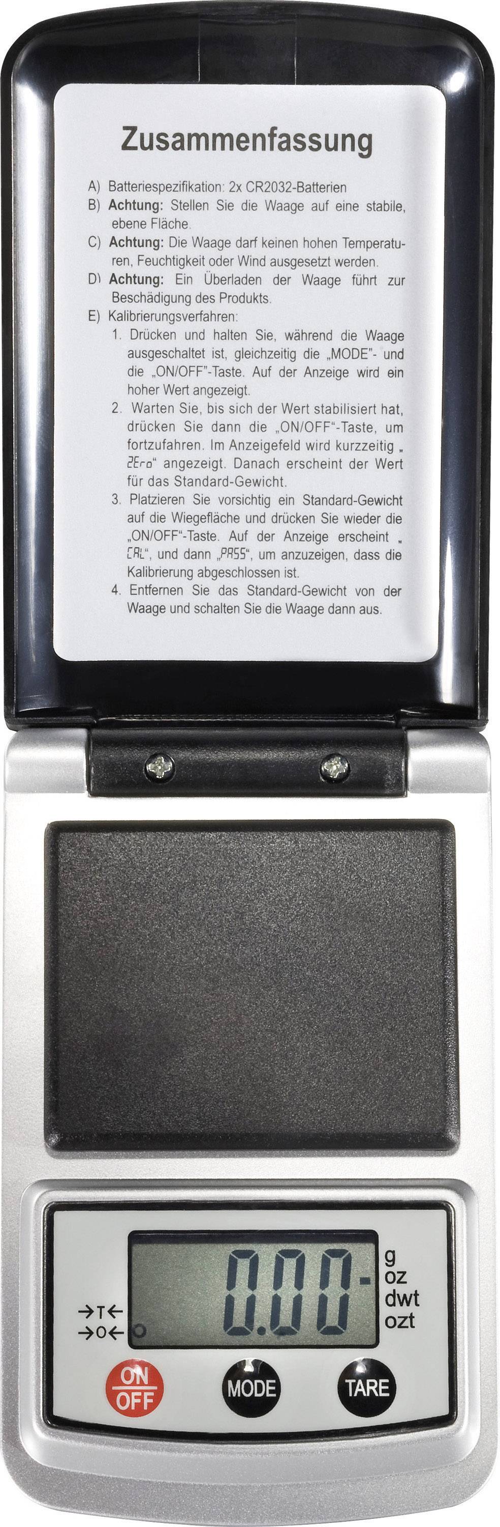 VOLTCRAFT PS-200B Taschenwaage Wägebereich (max.) 200g Ablesbarkeit 0.1g batteriebetrieben