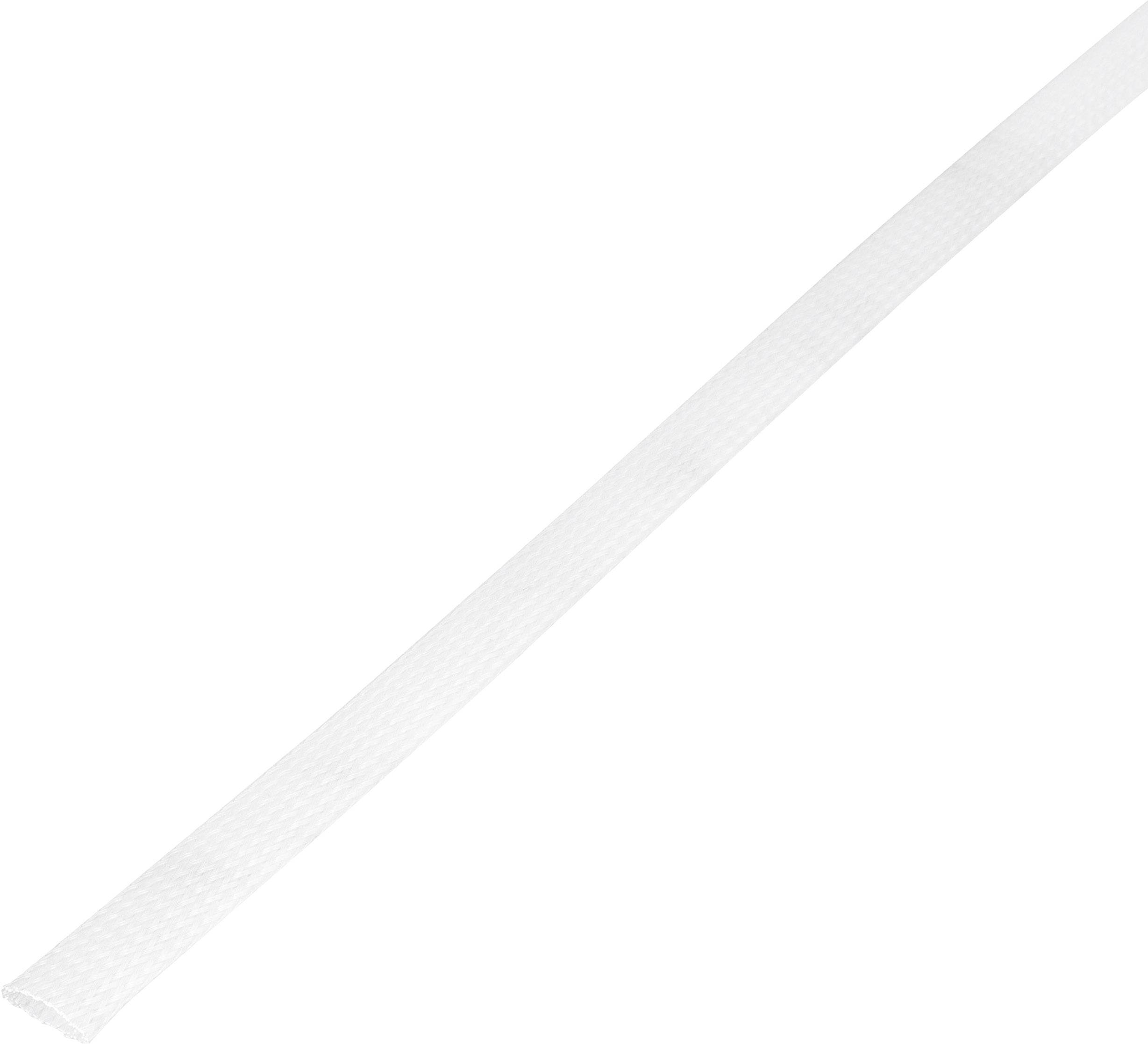 Ein weißer Kabelschutzschlauch, der für das Bündeln und Schützen von Kabeln verwendet wird, diagonal angeordnet.