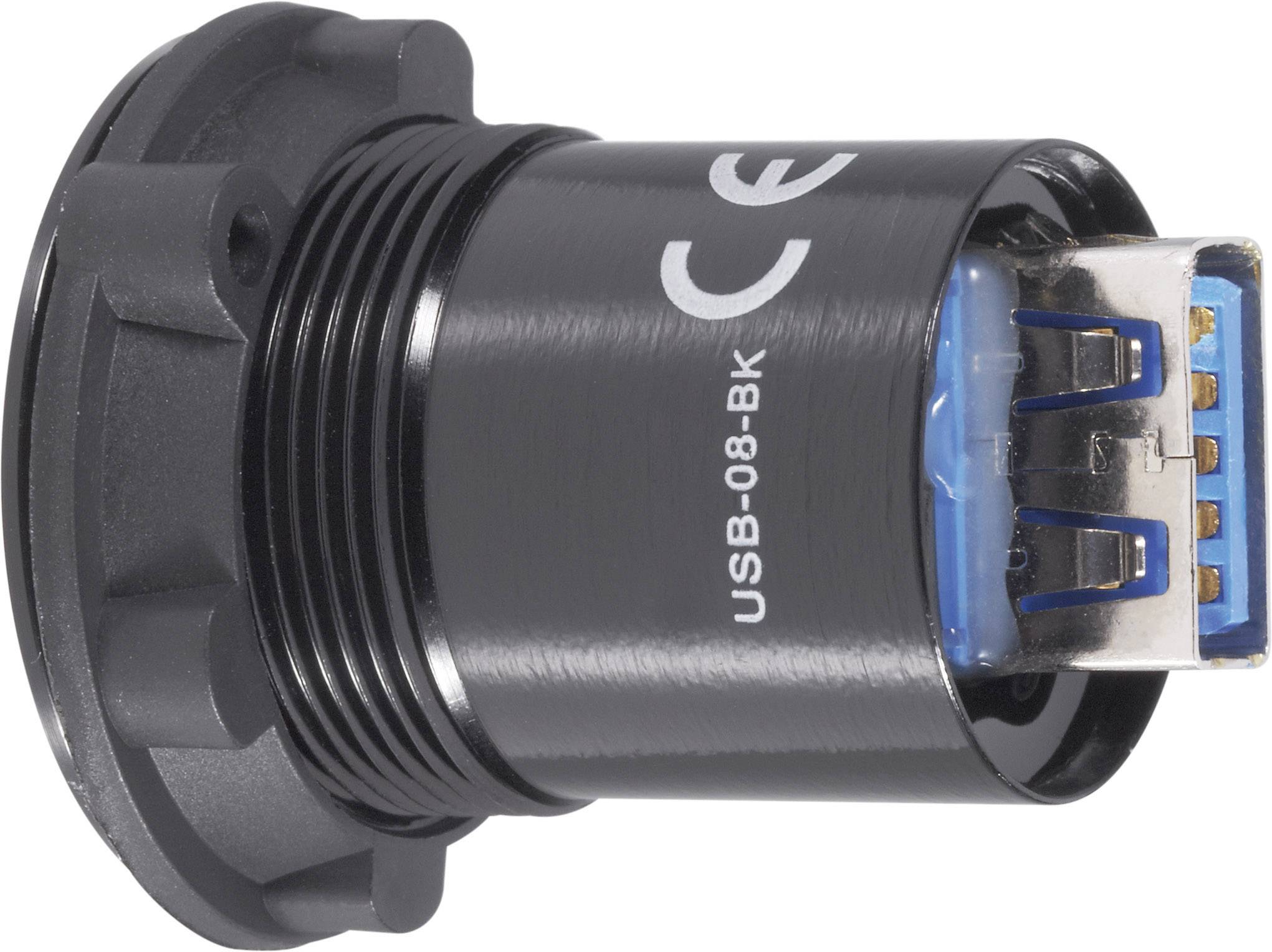 TRU Components USB-08-BK USB-Einbaubuchse 3.0 Buchse, Einbau Inhalt: 1St.