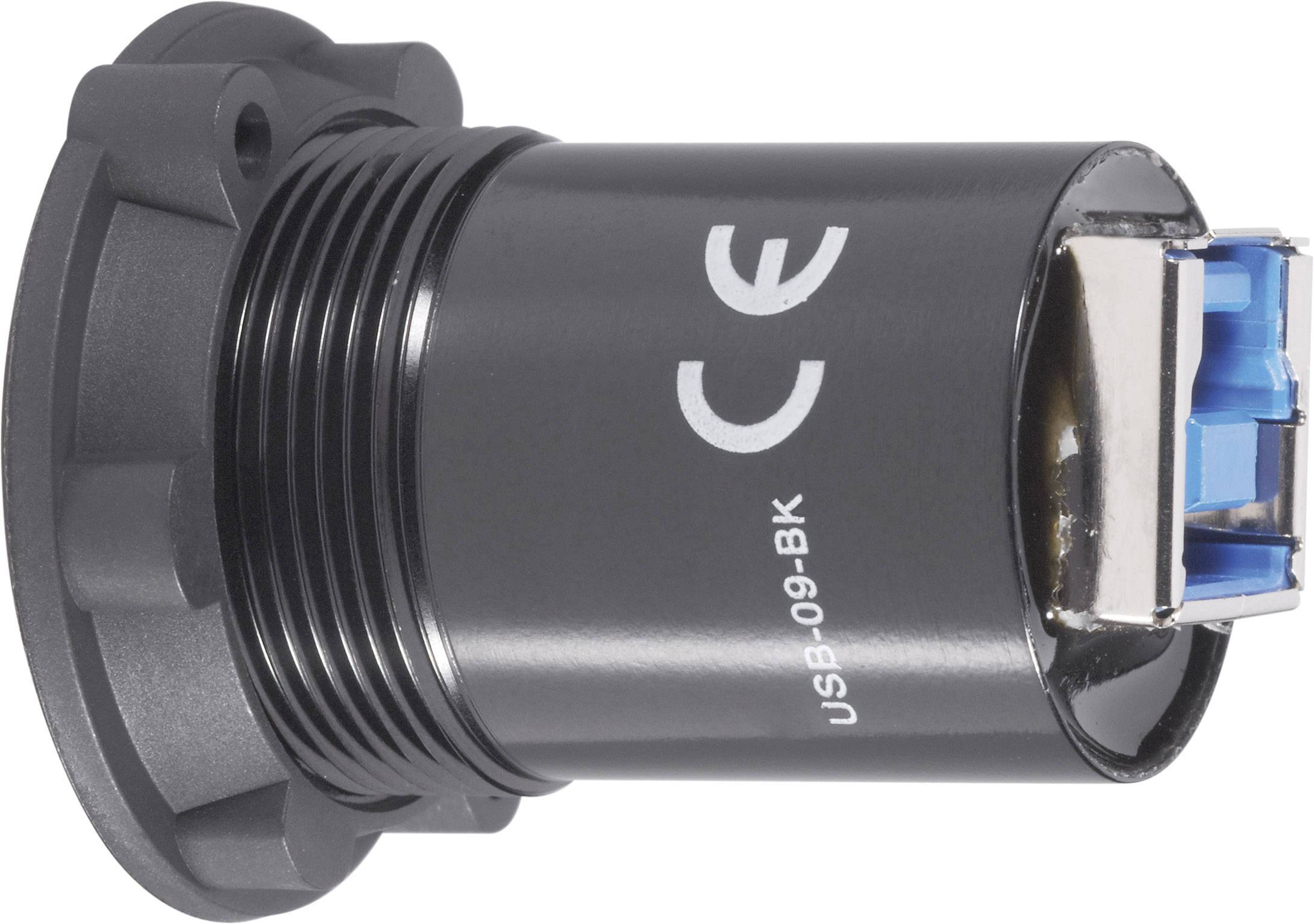 TRU Components USB-09-BK USB-Einbaubuchse 3.0 Buchse, Einbau Inhalt: 1 St.