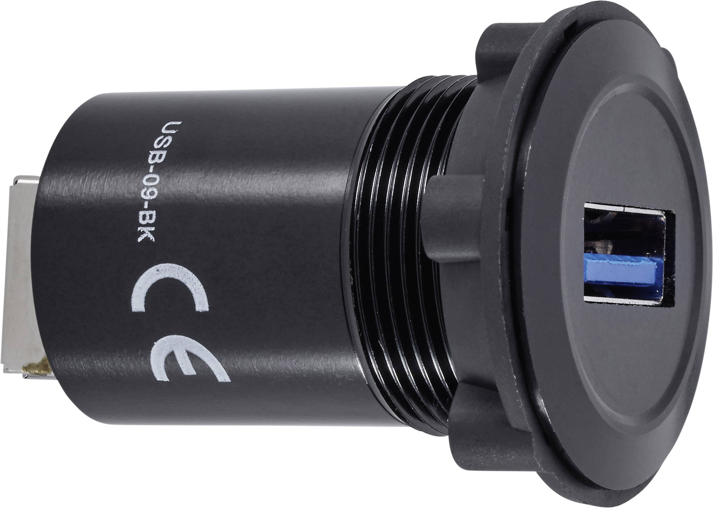 TRU Components USB-09-BK USB-Einbaubuchse 3.0 Buchse, Einbau Inhalt: 1 St.