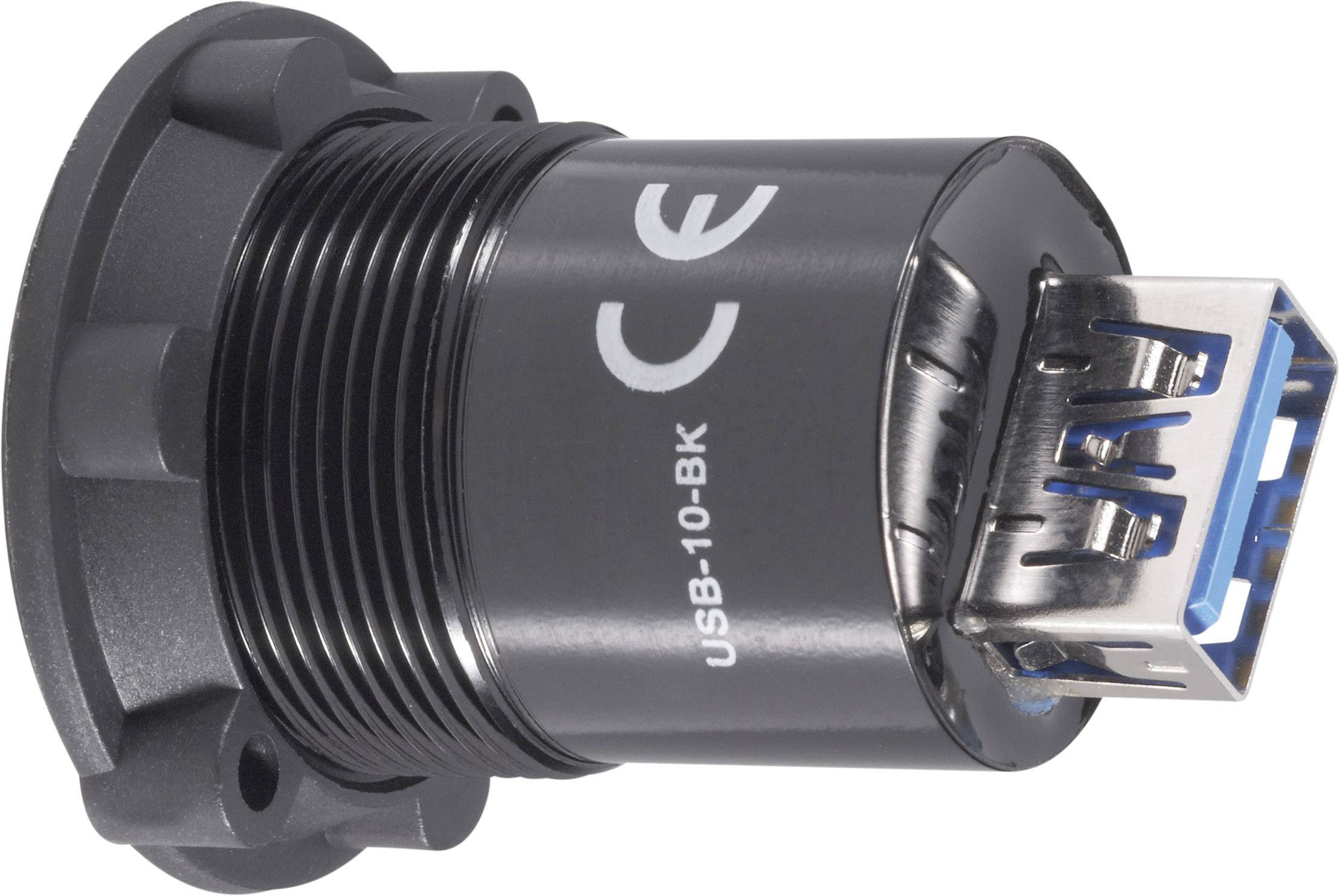 TRU Components USB-10-BK USB-Einbaubuchse 3.0 Buchse, Einbau Inhalt: 1St.