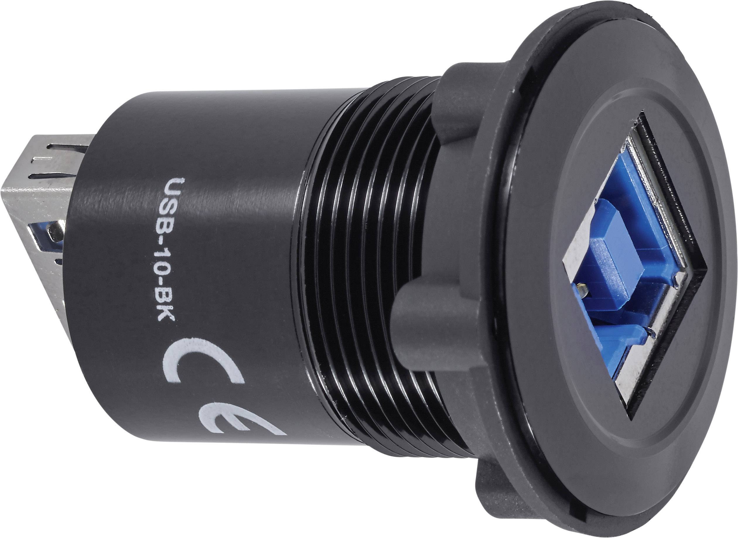 TRU Components USB-10-BK USB-Einbaubuchse 3.0 Buchse, Einbau Inhalt: 1 St.