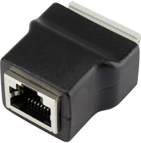TRU Components LT-RJSTA RJ45-Buchse mit Steckanschluss 1243970 Buchse, Einbau vertikal Schwarz 1 St