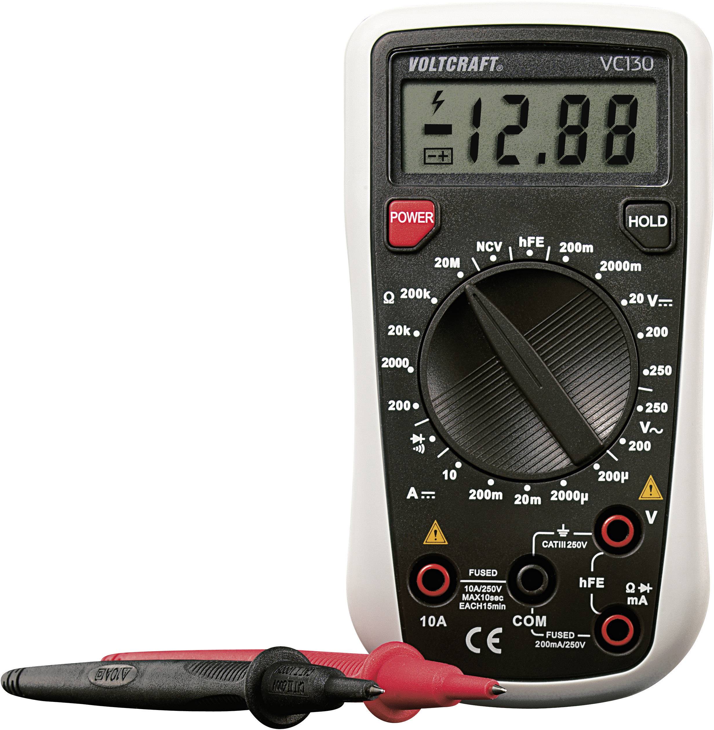 VOLTCRAFT VC130 Hand-Multimeter digital CAT III 250V Anzeige (Counts): 2000