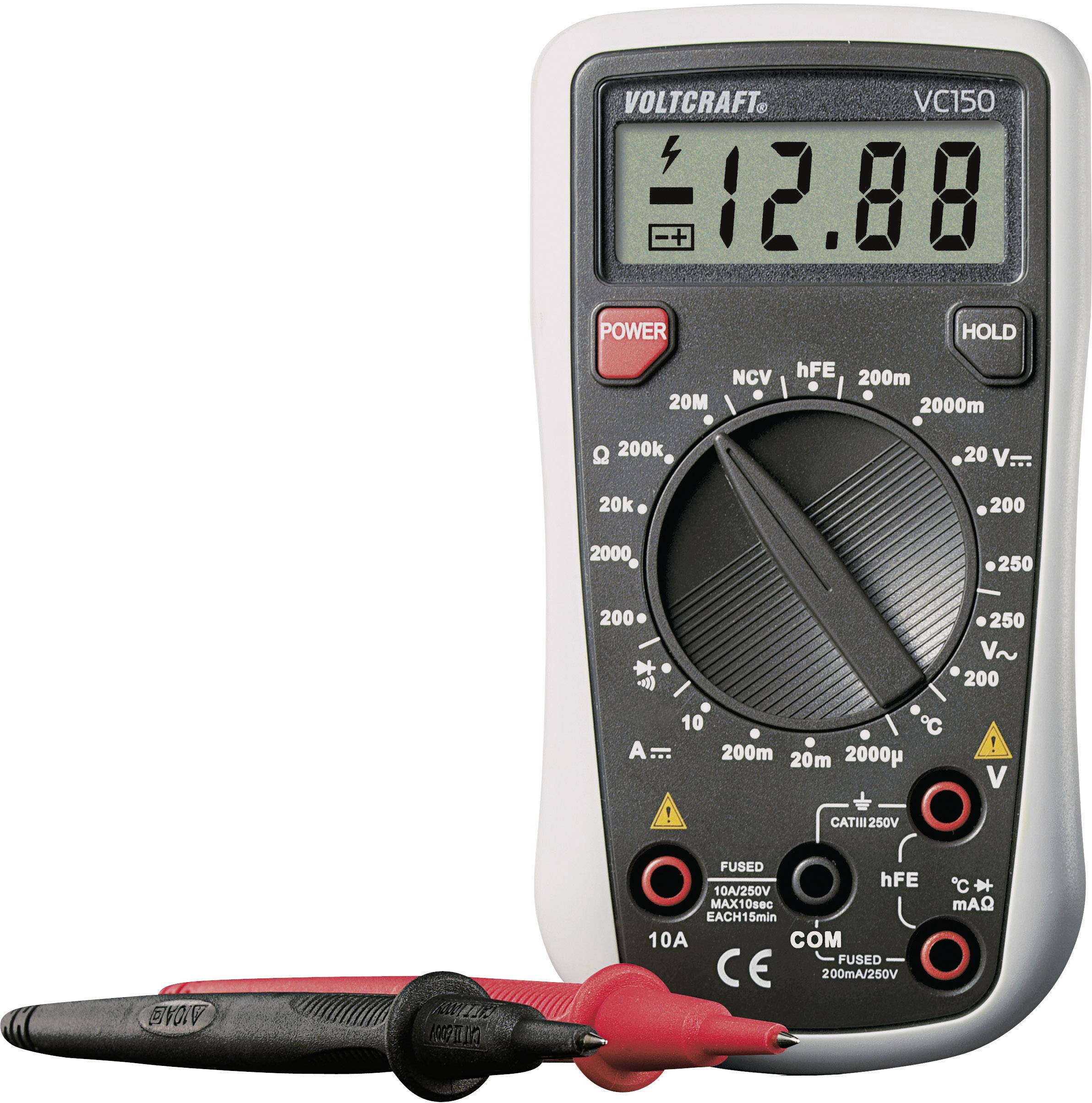 VOLTCRAFT VC150 Hand-Multimeter digital CAT III 250V Anzeige (Counts): 2000