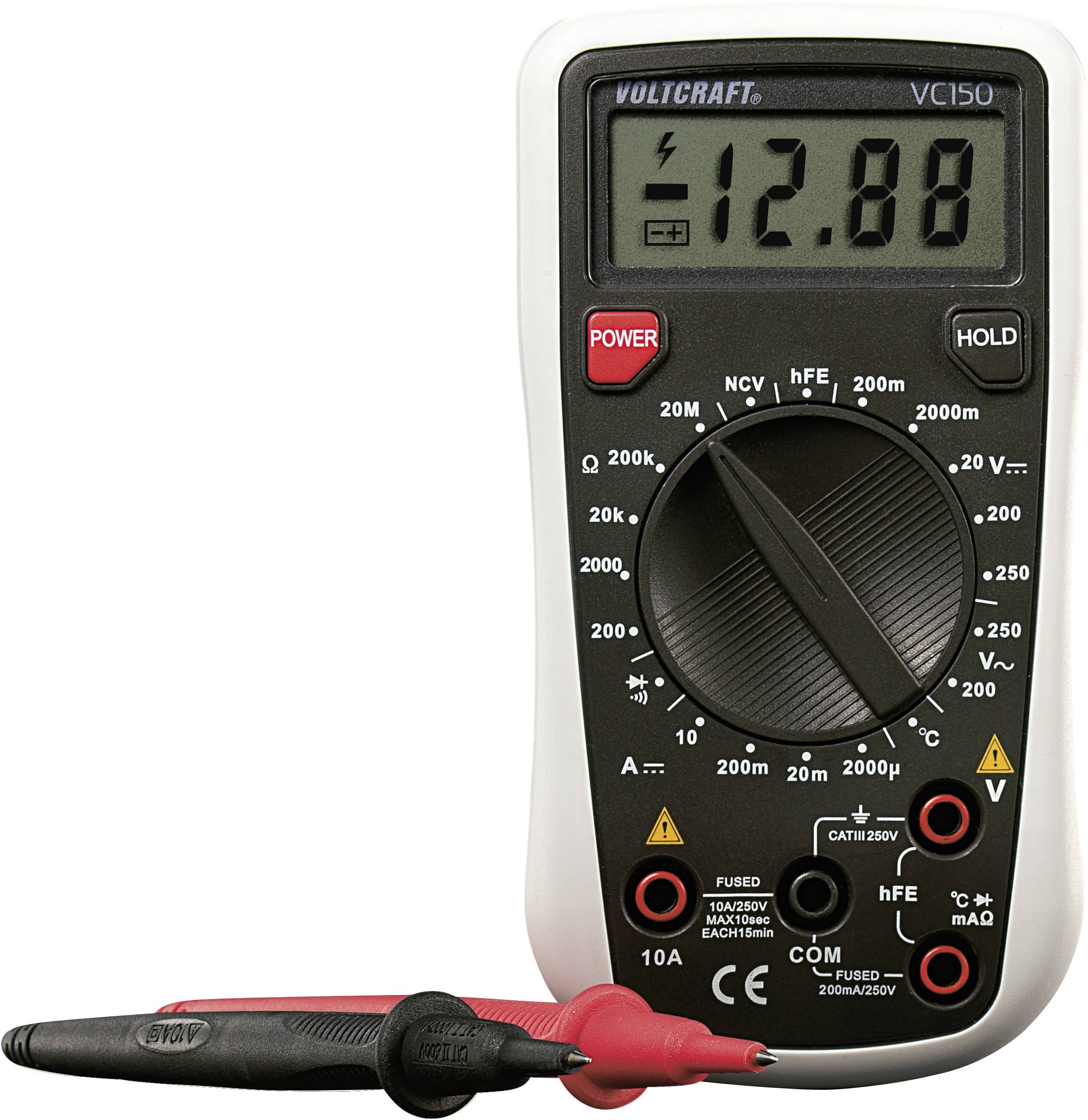 VOLTCRAFT VC150 Hand-Multimeter digital CAT III 250V Anzeige (Counts): 2000