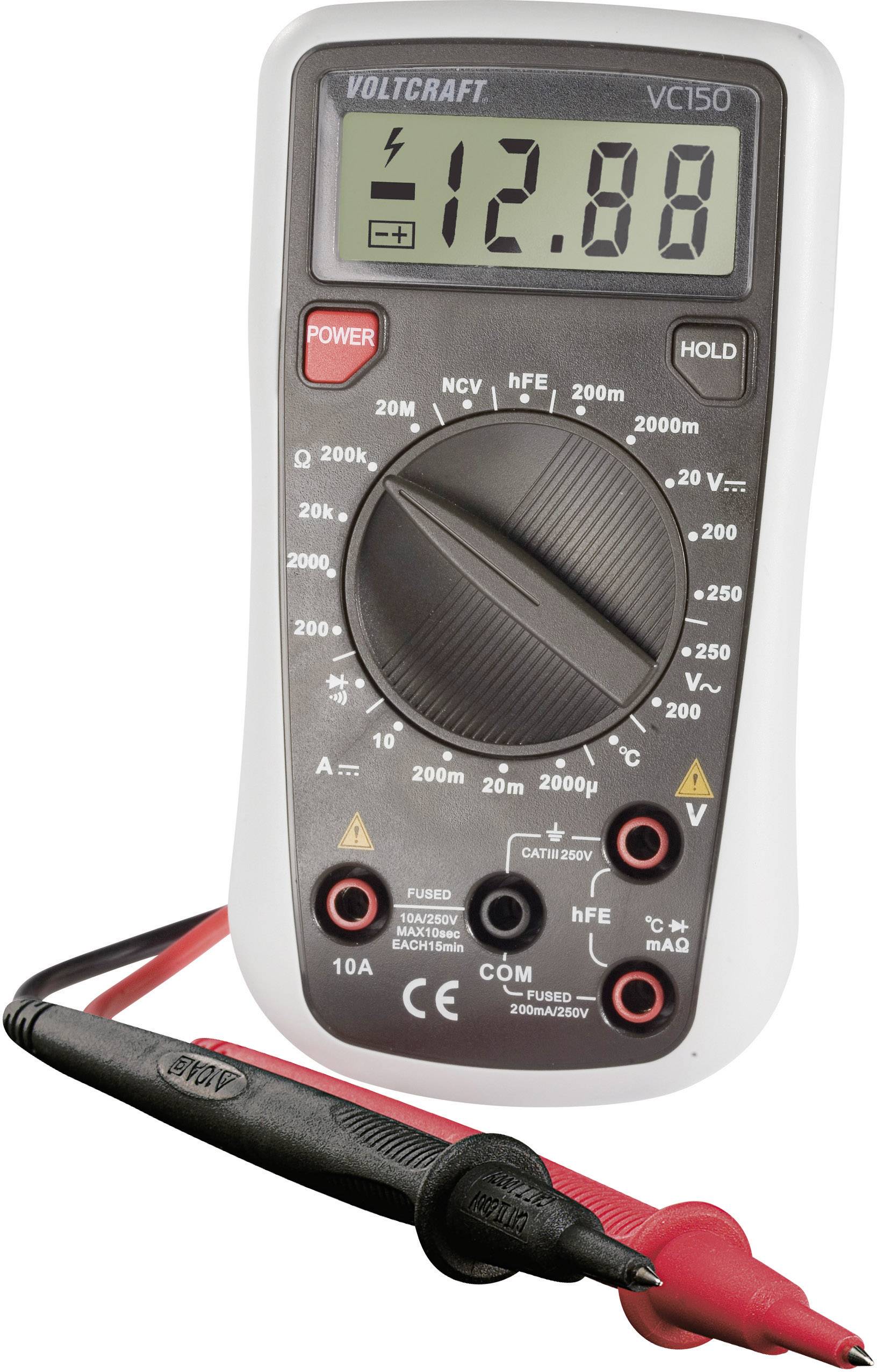 VOLTCRAFT VC150 Hand-Multimeter digital CAT III 250V Anzeige (Counts): 2000