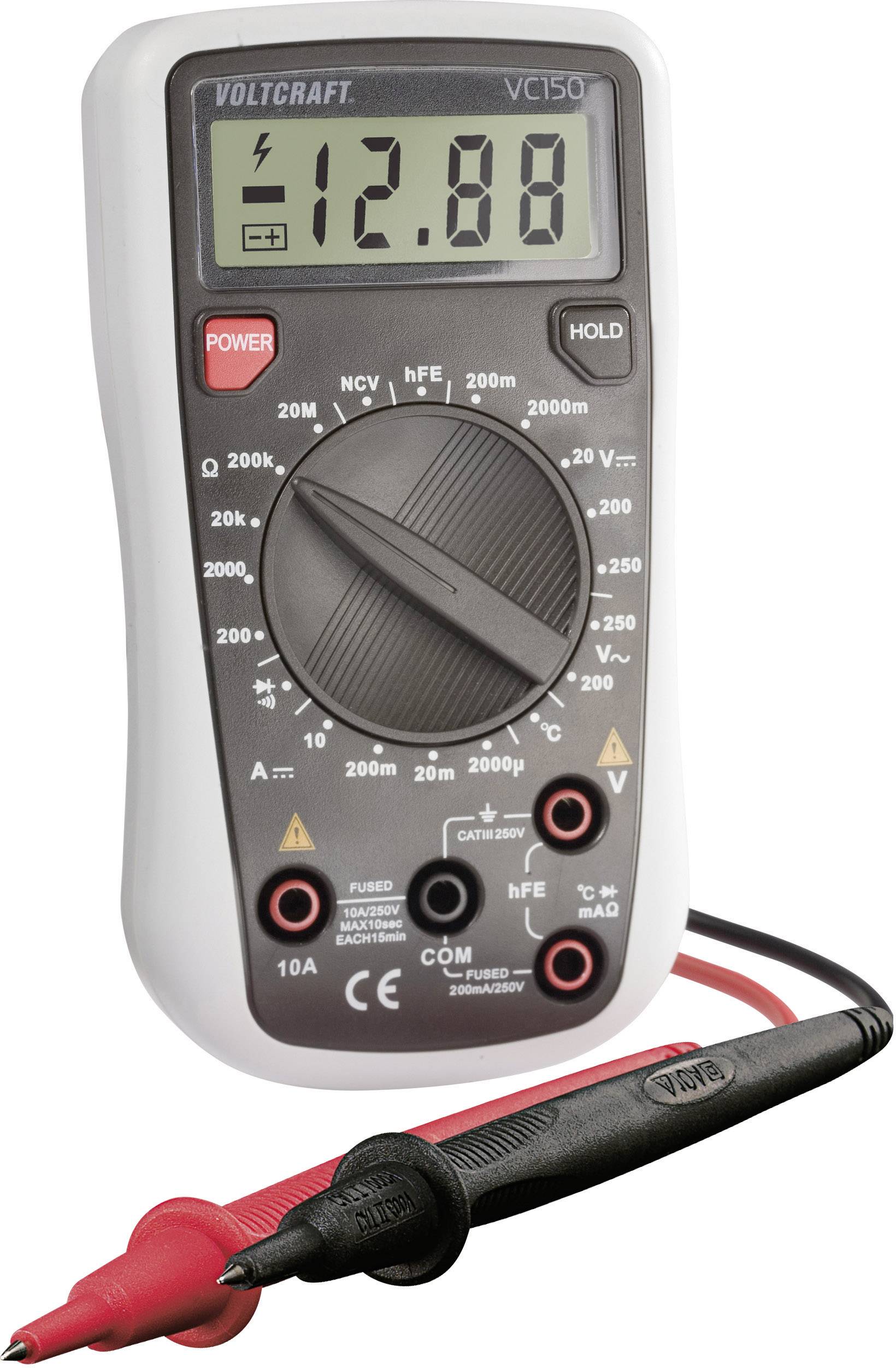 VOLTCRAFT VC150 Hand-Multimeter digital CAT III 250V Anzeige (Counts): 2000