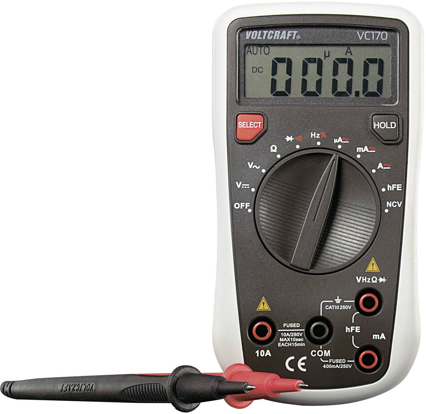 VOLTCRAFT VC170 Hand-Multimeter digital CAT III 250V Anzeige (Counts): 4000