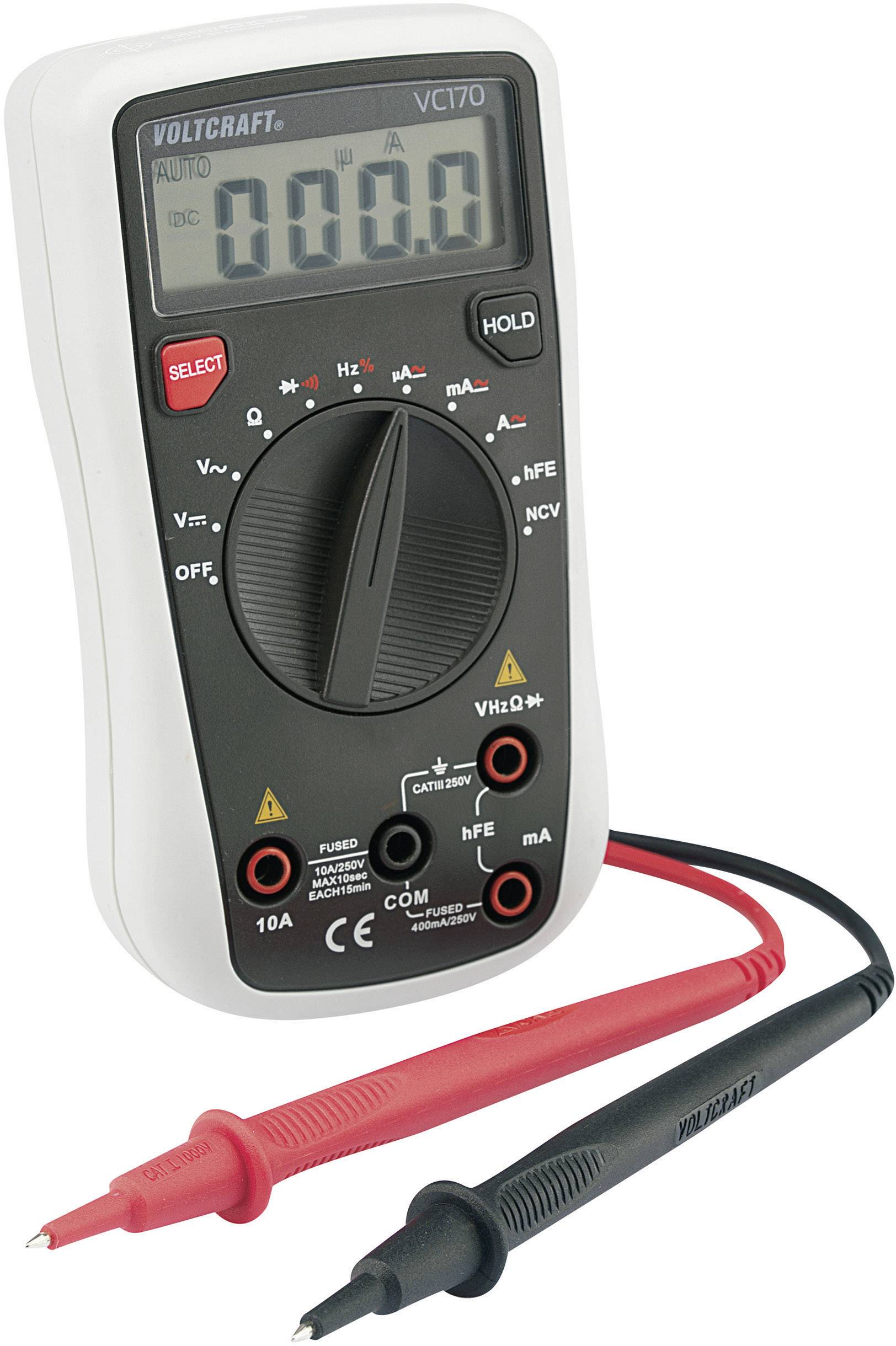 VOLTCRAFT VC170 Hand-Multimeter digital CAT III 250V Anzeige (Counts): 4000