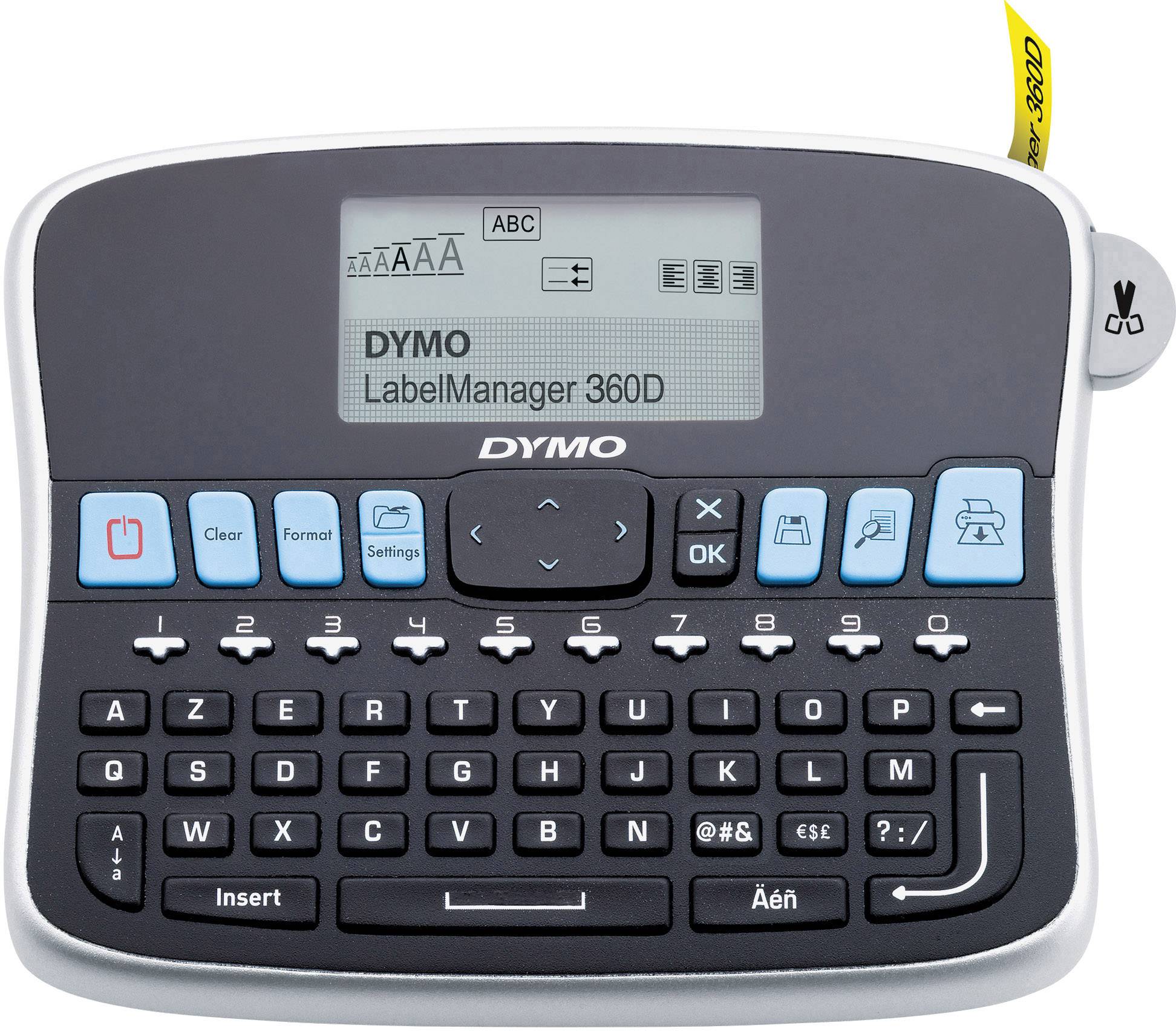 DYMO LabelManager 360D / FR-BE-CH Beschriftungsgerät Geeignet für Schriftband: D1 6 mm, 9 mm, 12 mm, 19 mm