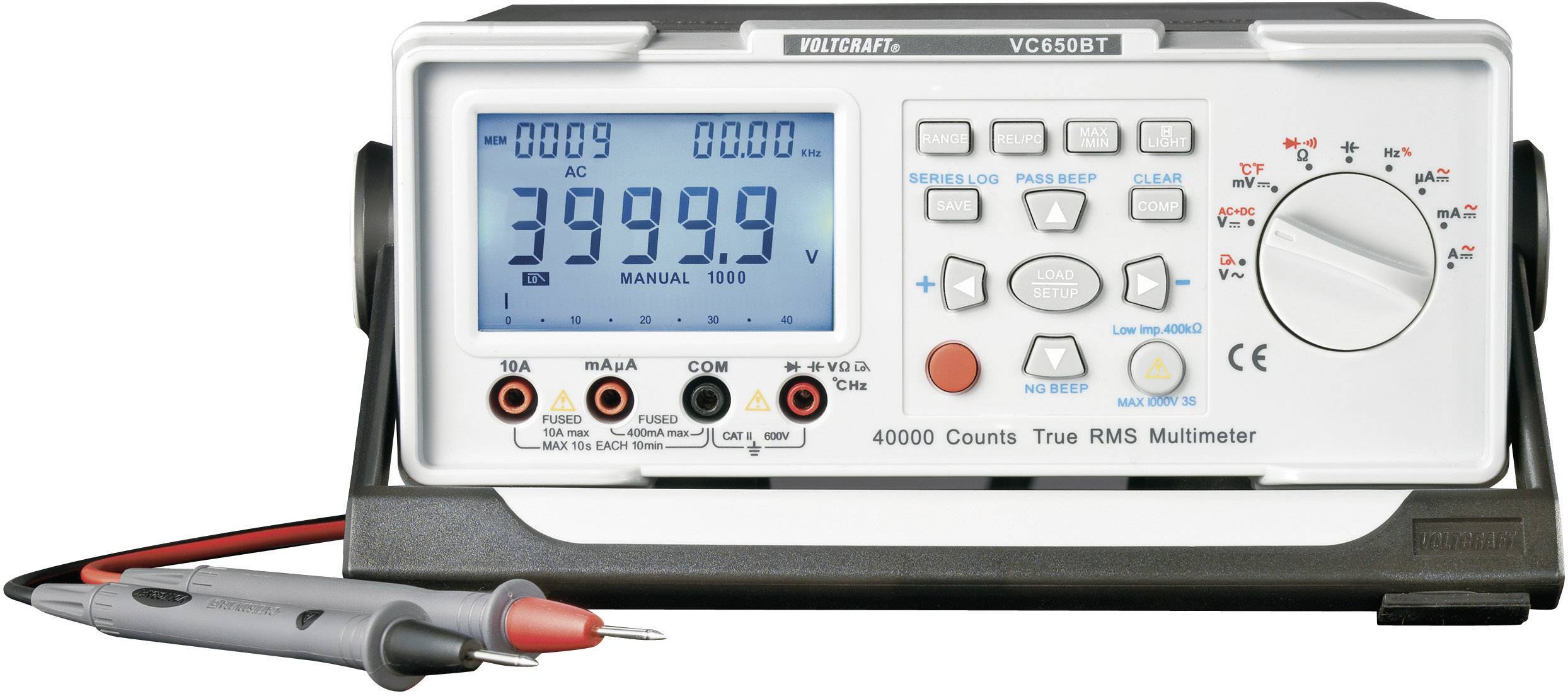 VOLTCRAFT VC650BT Tisch-Multimeter digital CAT II 600V Anzeige (Counts): 40000