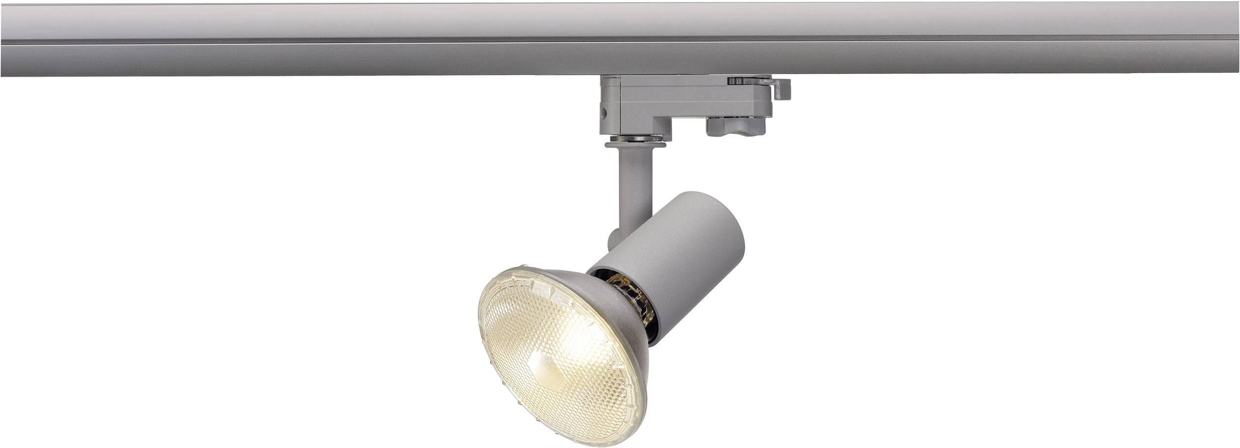 SLV E27 Hochvolt-Schienensystem-Leuchte 3phasig E27 75 W Halogen, LED  Grau