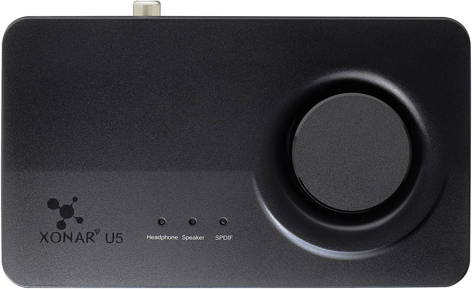 Asus XONAR U5 5.1 Soundkarte, Extern Digitalausgang, externe Kopfhöreranschlüsse, externe Lautstärkenregelung