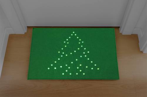 PDE-05-002 Fußmatte mit Beleuchtung Fußmatte Weihnachtsbaum LED Grün; Energieeffizienzklasse: A+