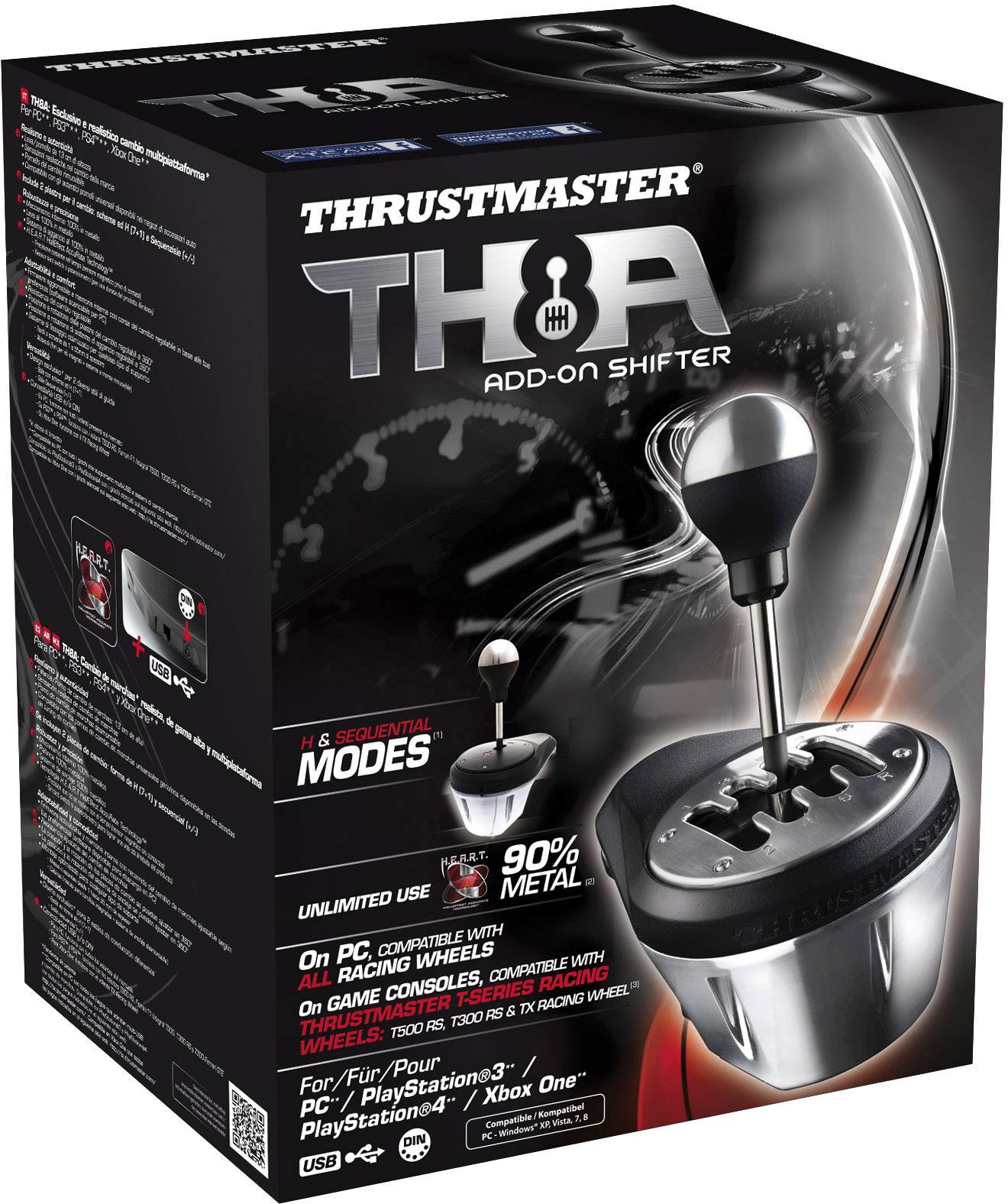 Thrustmaster TH8A Shifter Add-On Gangschaltung PC, PlayStation 3, PlayStation 4, PlayStation 5, Xbox One, Xbox Series X, Xbox Series S Schwarz