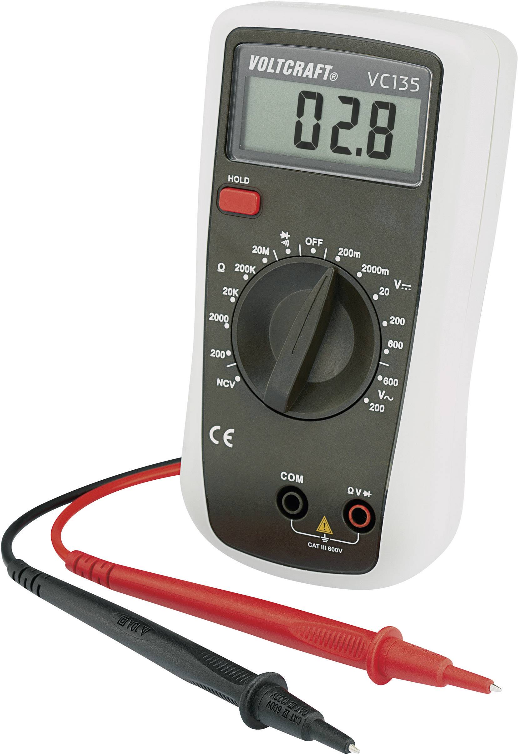 VOLTCRAFT VC135 Hand-Multimeter digital CAT III 600V Anzeige (Counts): 2000