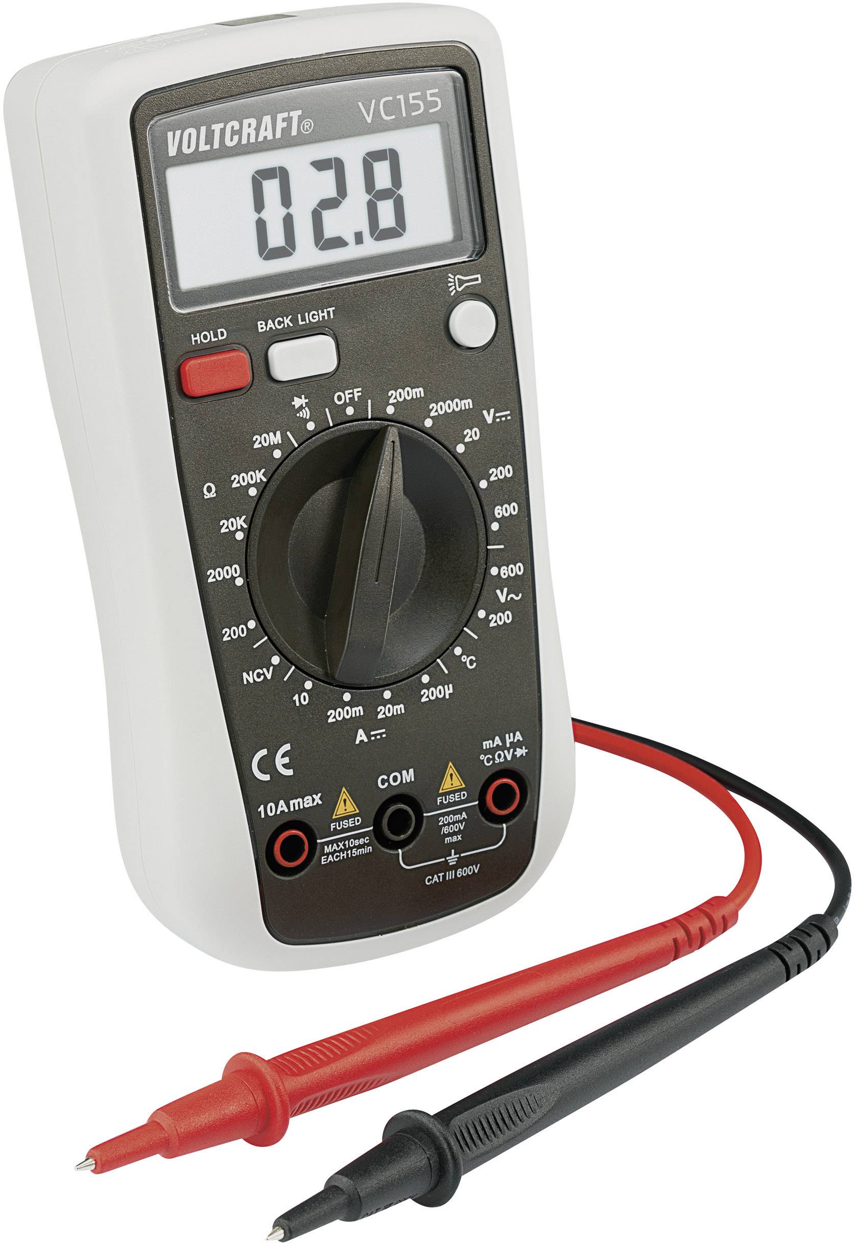 VOLTCRAFT VC155 Hand-Multimeter digital CAT III 600V Anzeige (Counts): 2000