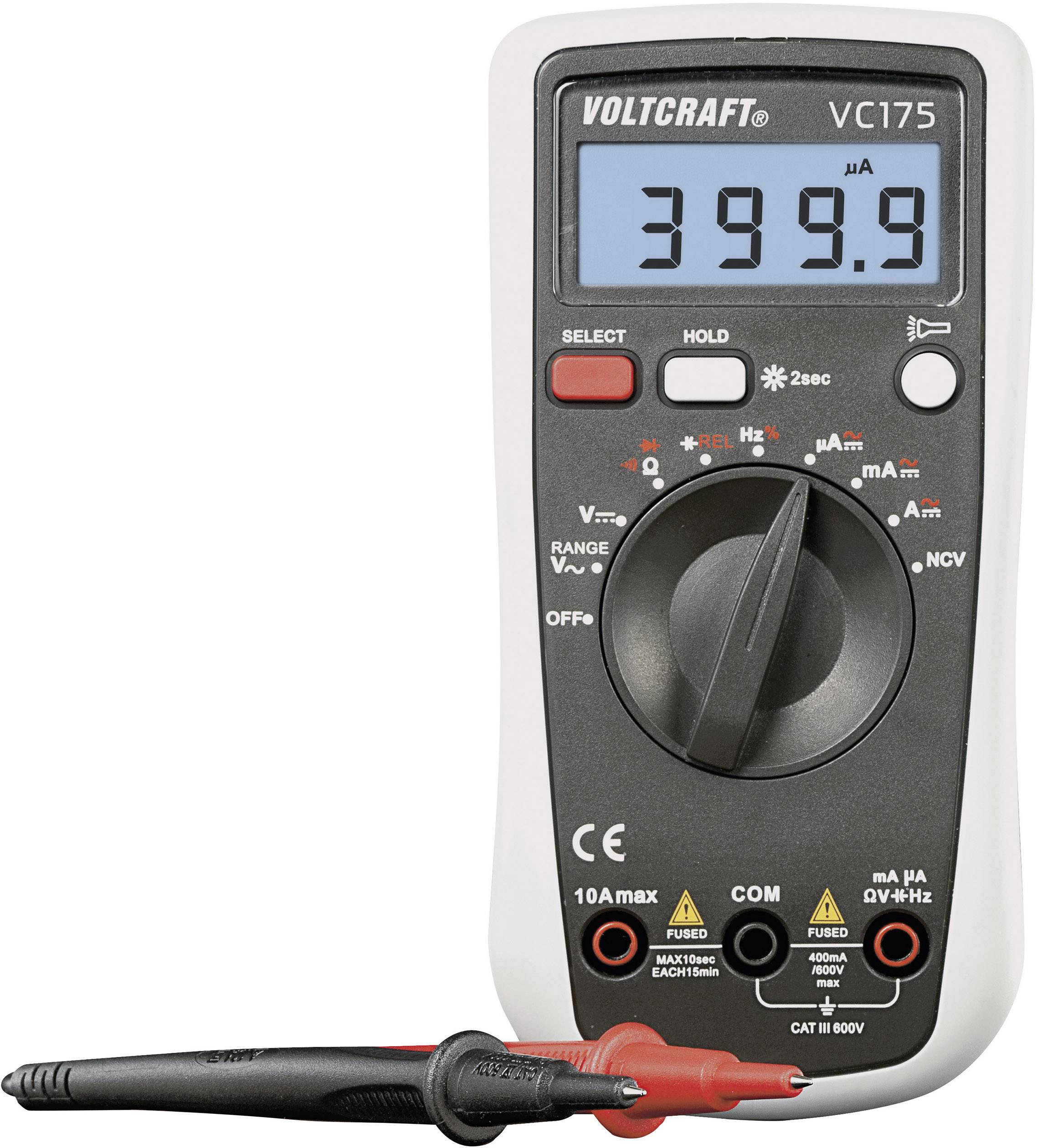 VOLTCRAFT VC175 Hand-Multimeter kalibriert (ISO) digital CAT III 600 V Anzeige (Counts): 4000
