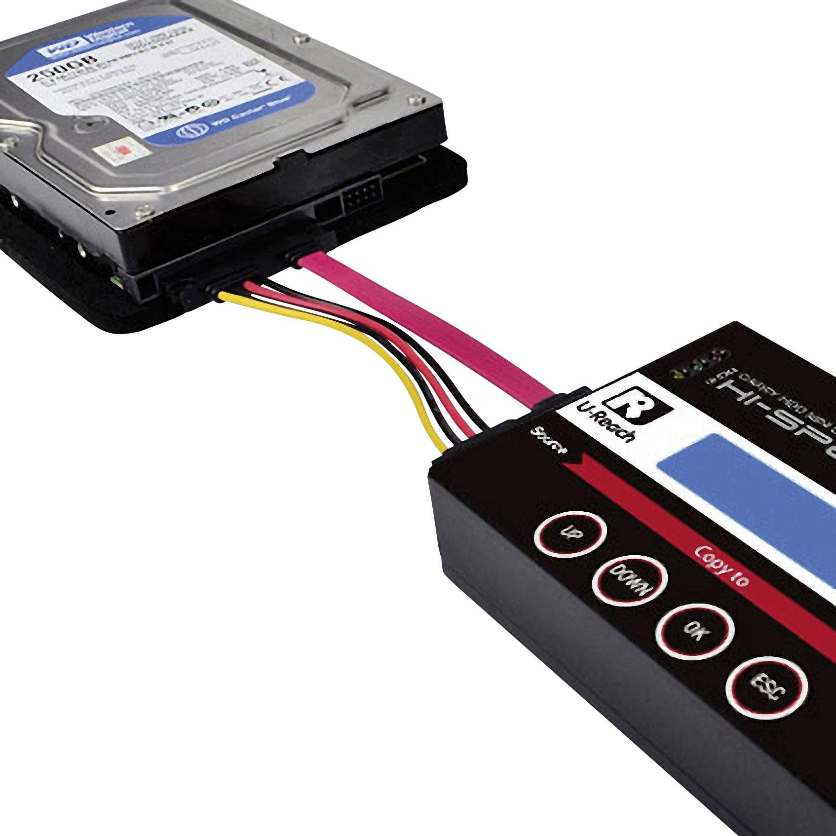 Renkforce PRO250 1fach Festplatten-Kopierstation SATA mit Löschfunktion, tragbar