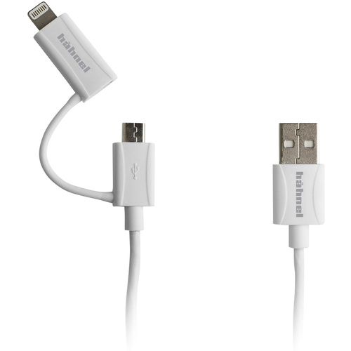 Hähnel Fototechnik USB-Ladekabel Apple Lightning Stecker, USB-Micro-B Stecker 1.5 m Weiß 10006520