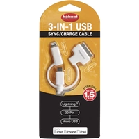 Hähnel Fototechnik USB-Ladekabel USB-A Stecker, Apple Lightning Stecker, USB-Micro-B Stecker, Apple 30pol. Stecker 1.50m Weiß Hähnel Fototechnik USB-Ladekabel USB-A Stecker, Apple Lightning Stecker, USB-Micro-B Stecker, Apple 30pol. Stecker 1.50m Weiß