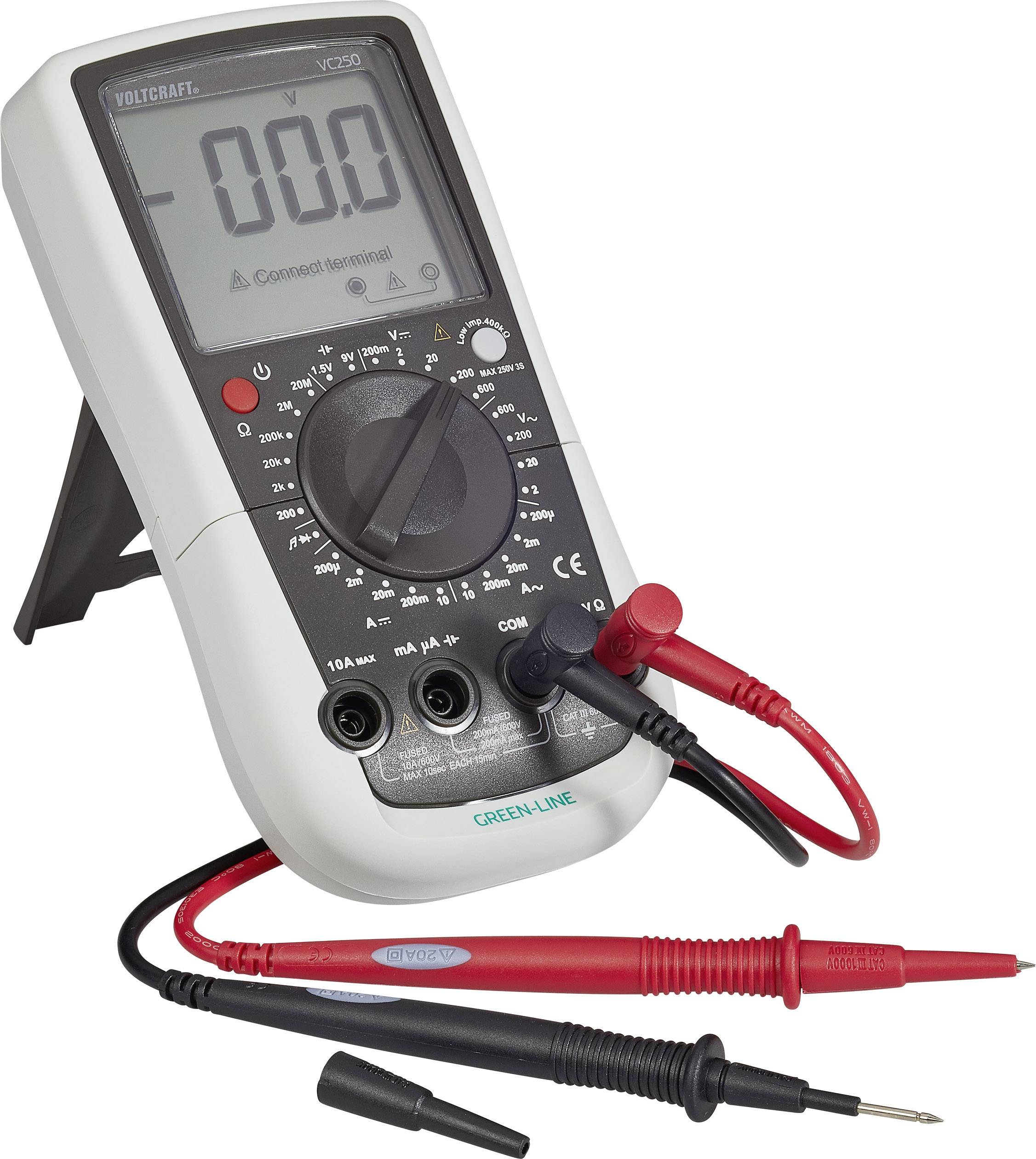 VOLTCRAFT VC250 Hand-Multimeter kalibriert (ISO) digital CAT III 600V Anzeige (Counts): 2000