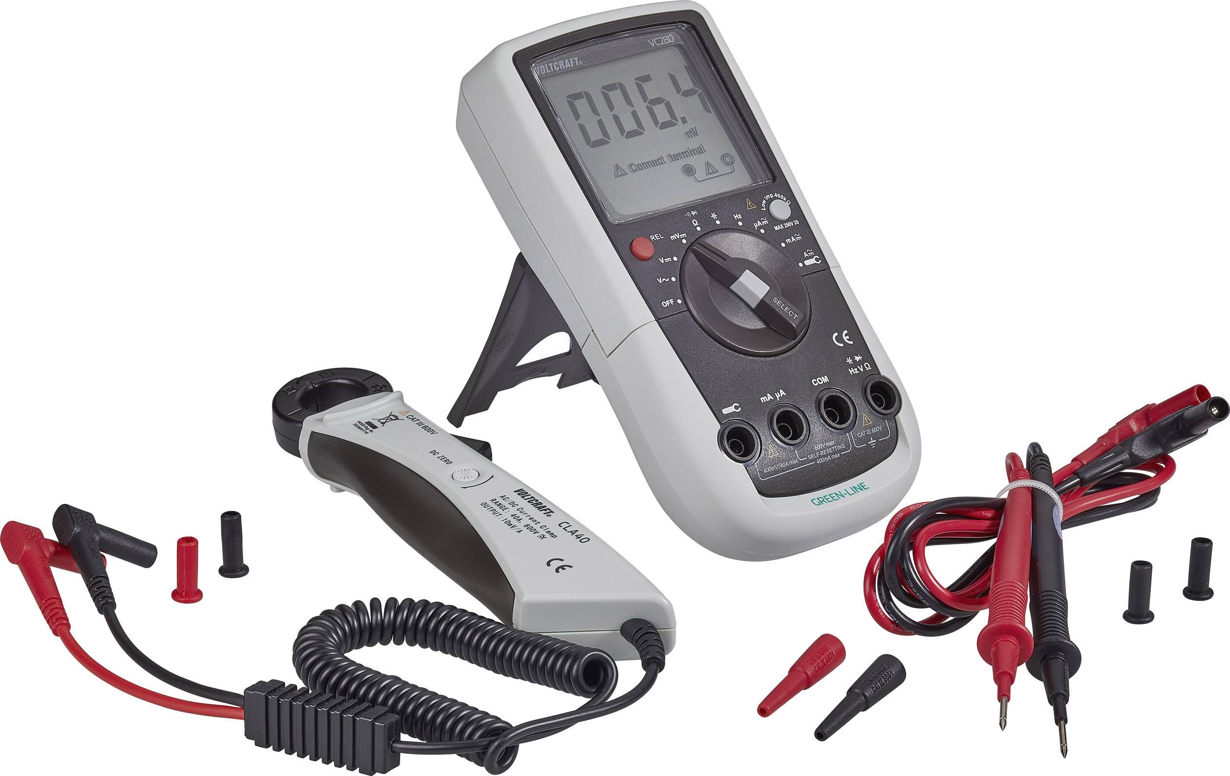 VOLTCRAFT VC280 Hand-Multimeter, Stromzange digital CAT III 600V Anzeige (Counts): 4000