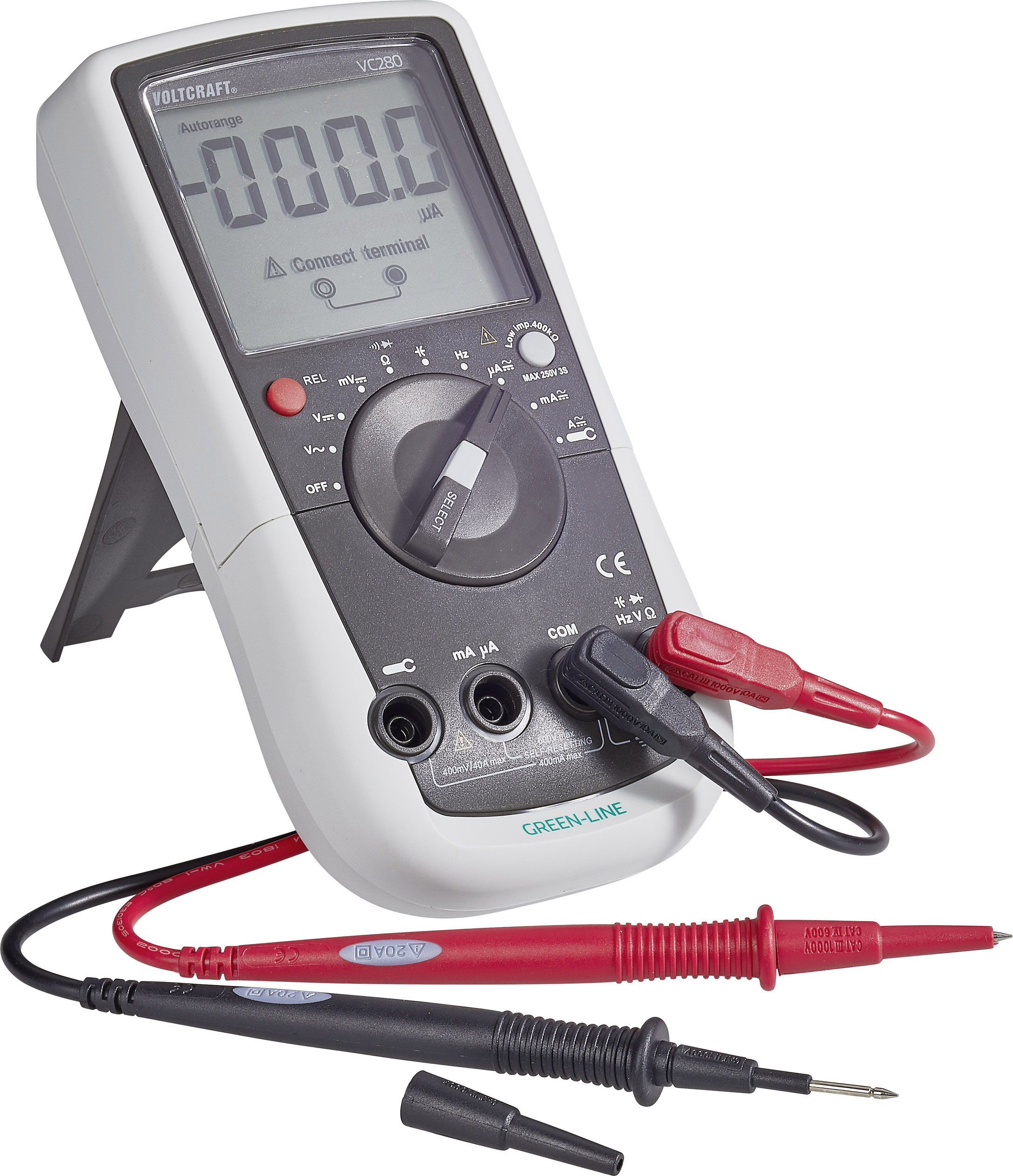 VOLTCRAFT VC280 Hand-Multimeter, Stromzange digital CAT III 600V Anzeige (Counts): 4000