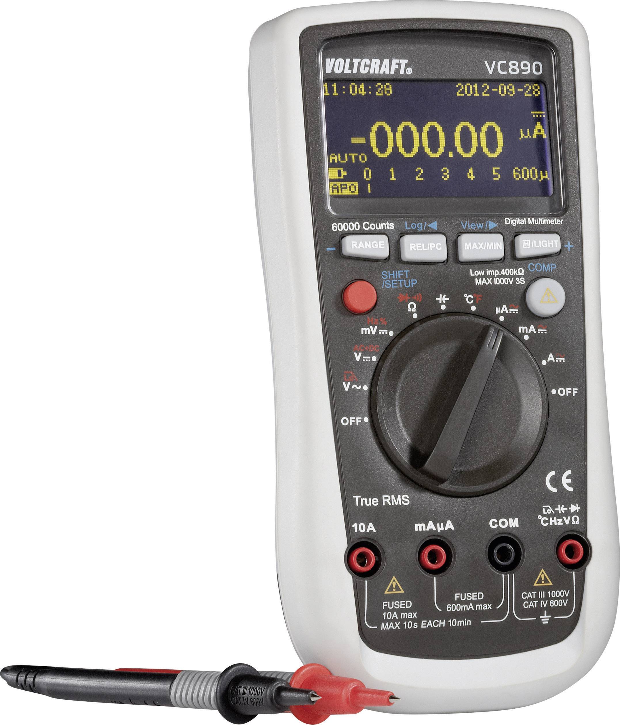 VOLTCRAFT VC890 OLED Hand-Multimeter digital OLED-Display, Datenlogger CAT III 1000 V, CAT IV 600 V