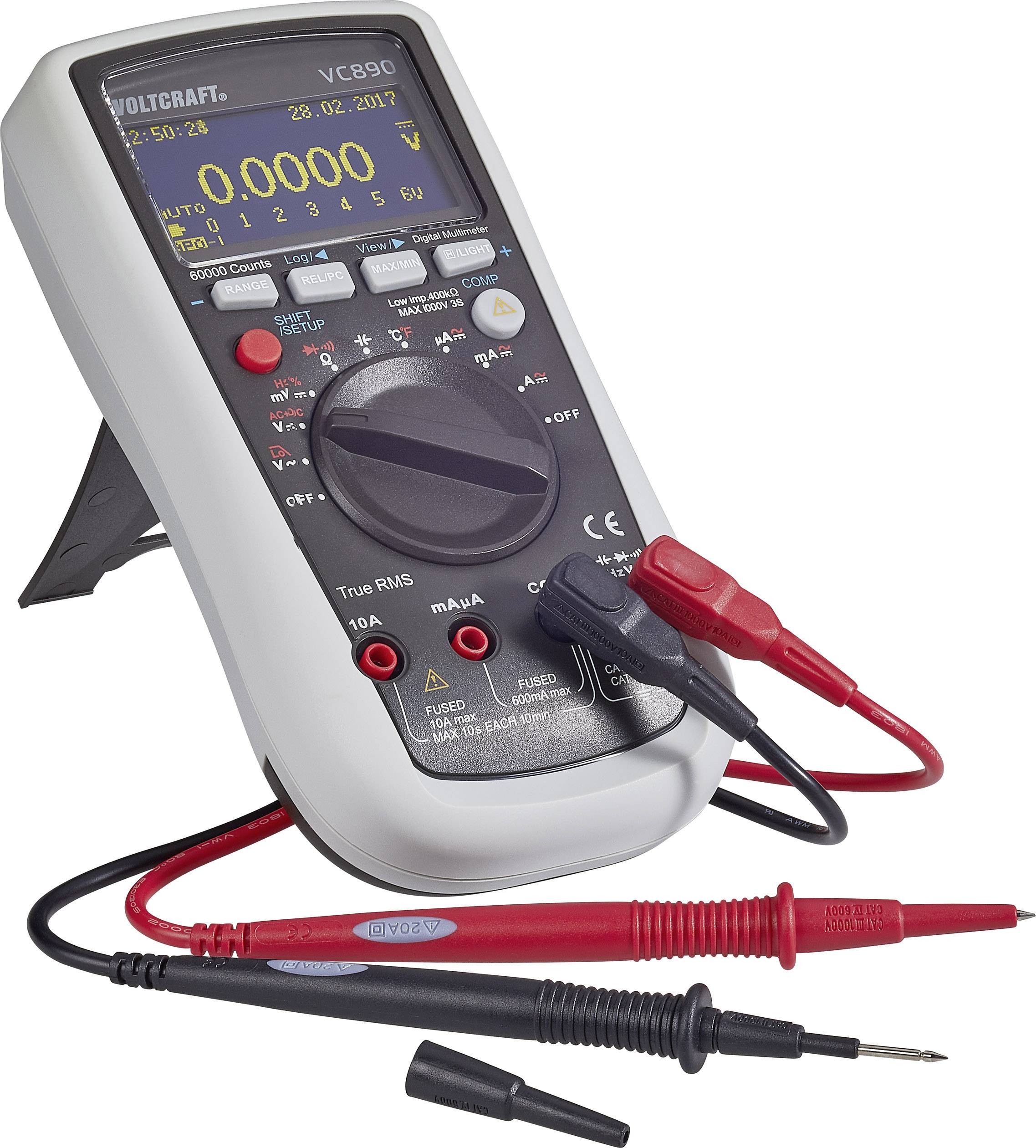 VOLTCRAFT VC890 OLED Hand-Multimeter digital OLED-Display, Datenlogger CAT III 1000 V, CAT IV 600 V