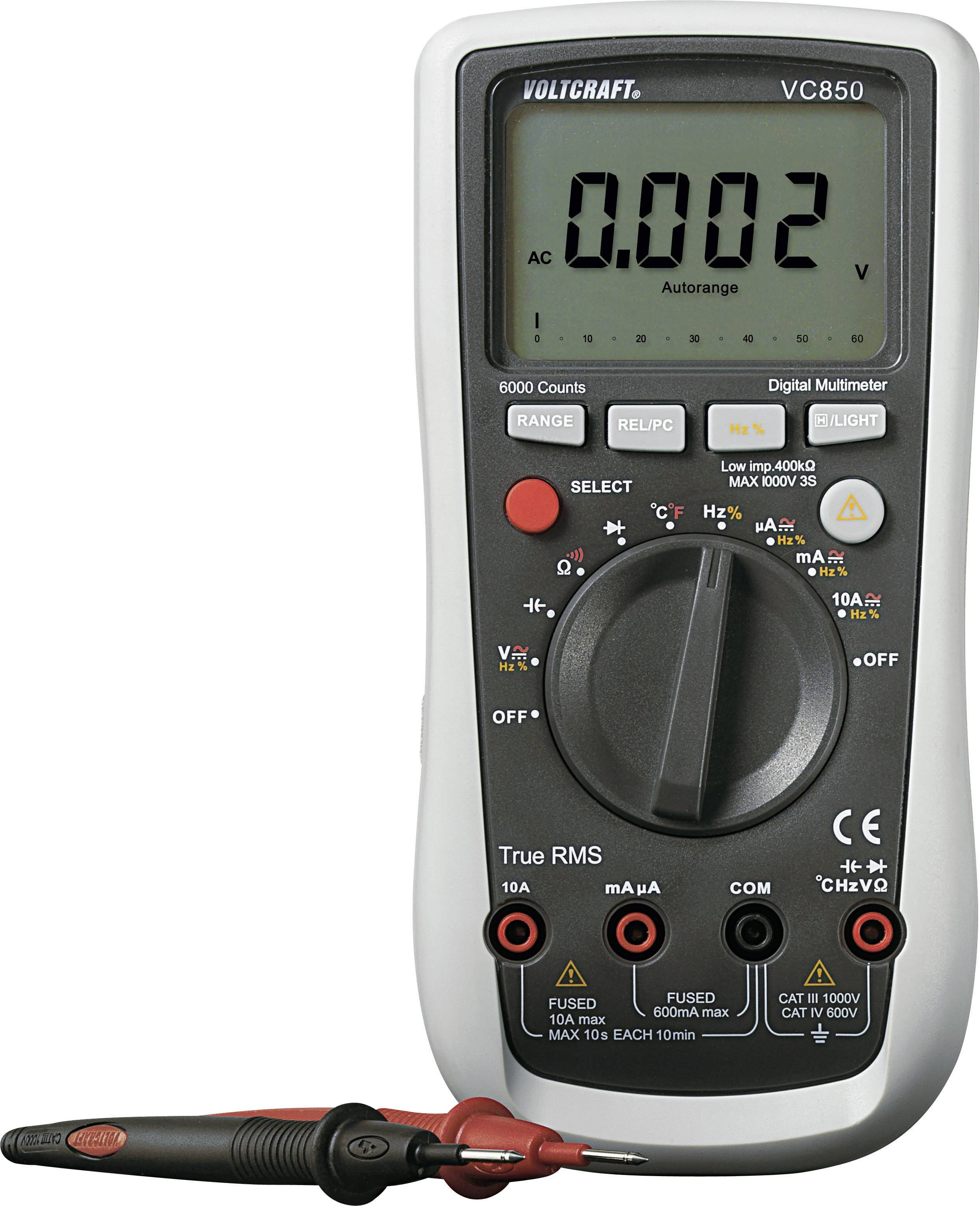 VOLTCRAFT VC850 Hand-Multimeter digital CAT III 1000 V, CAT IV 600V Anzeige (Counts): 6000