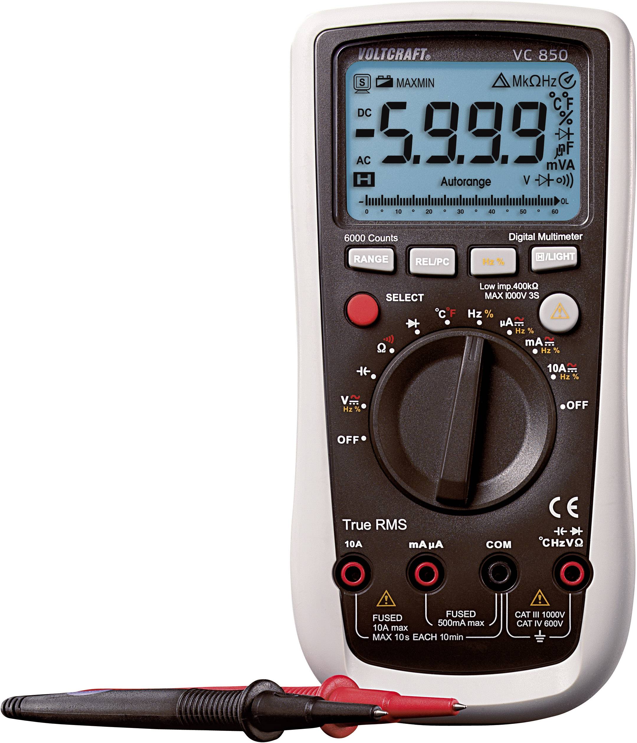 VOLTCRAFT VC850 Hand-Multimeter digital CAT III 1000 V, CAT IV 600V Anzeige (Counts): 6000