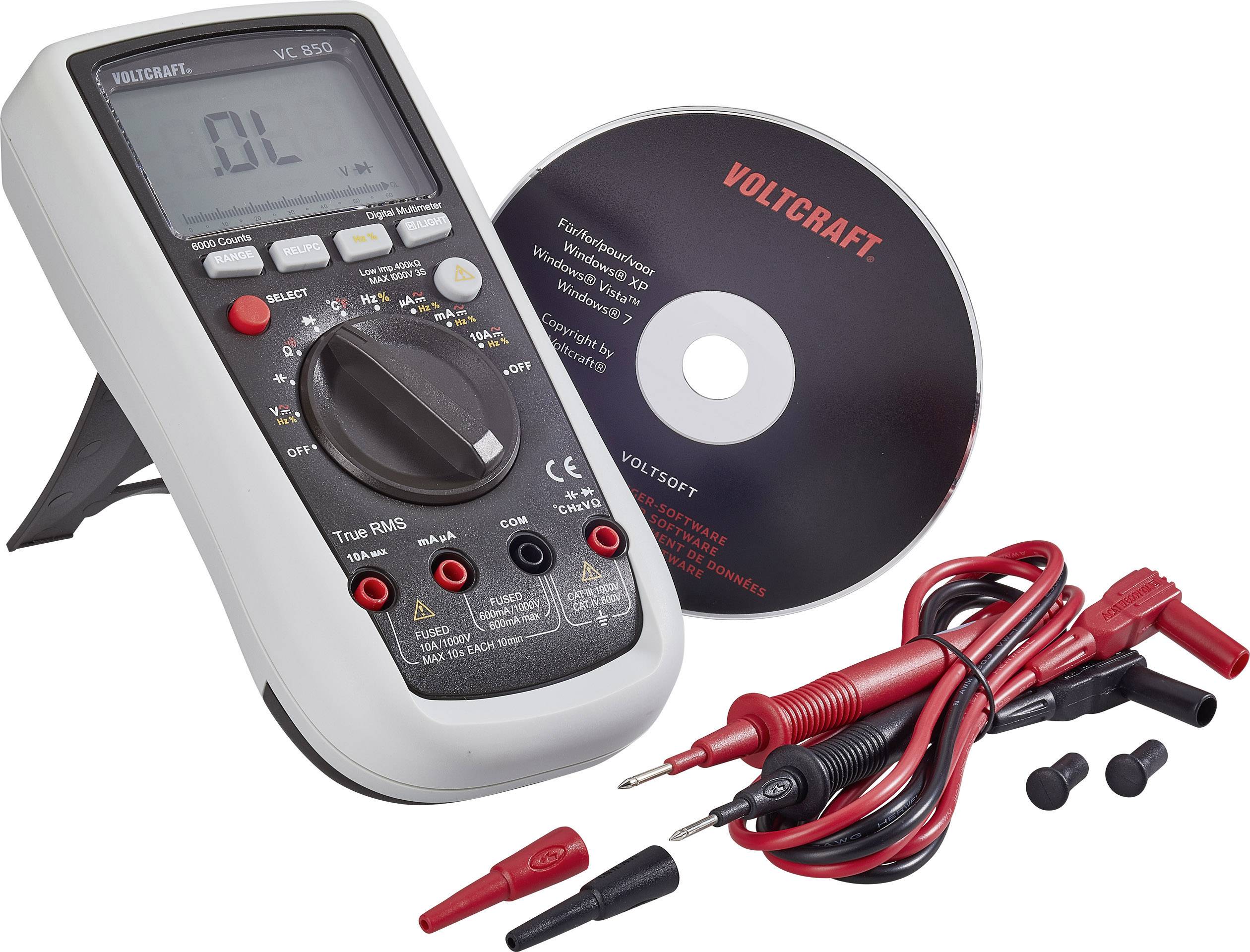 VOLTCRAFT VC850 Hand-Multimeter digital CAT III 1000 V, CAT IV 600V Anzeige (Counts): 6000