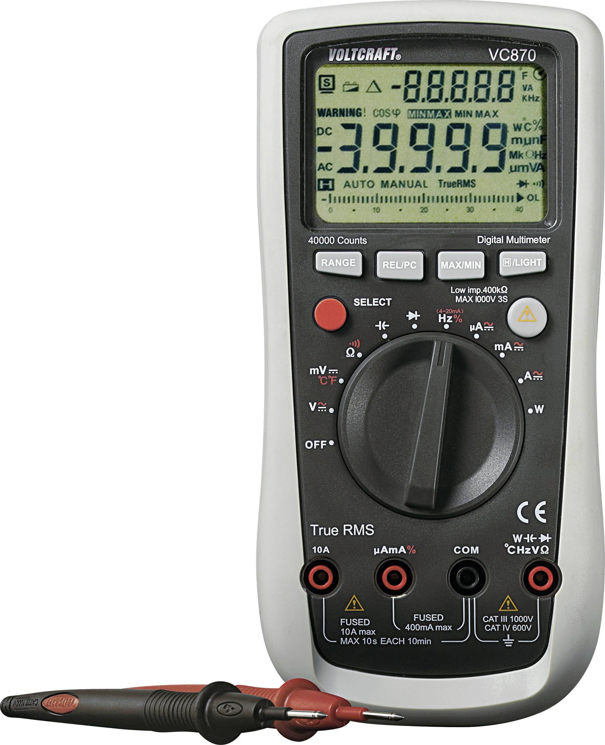 VOLTCRAFT VC870 Hand-Multimeter digital CAT III 1000 V, CAT IV 600V Anzeige (Counts): 40000